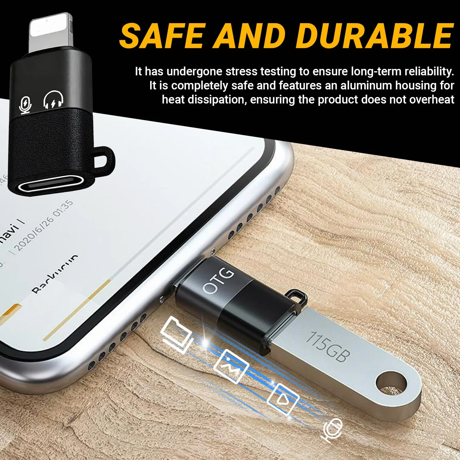 2 sztuki kompatybilny z DJI Mic Mini USB C na Lighting Adapter, do iPhone 16/15 Auriculares Lightning a Tipo C Adaptador para la Transmisión de Datos y la Carga (Lightning a Tipo C Interfaz)