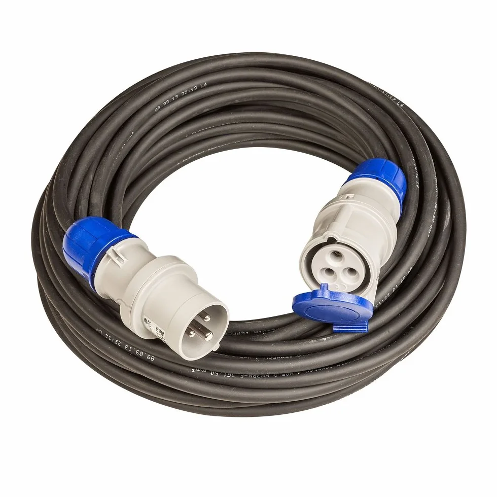Poly Pool PP2652 Przedłużacz CEE, 3-biegunowy, 20 m, kabel 3G1,5 mm², wtyczka i gniazdko przemysłowe IEC309 Grande 16 A, IP44, idealny do samochodów kempingowych