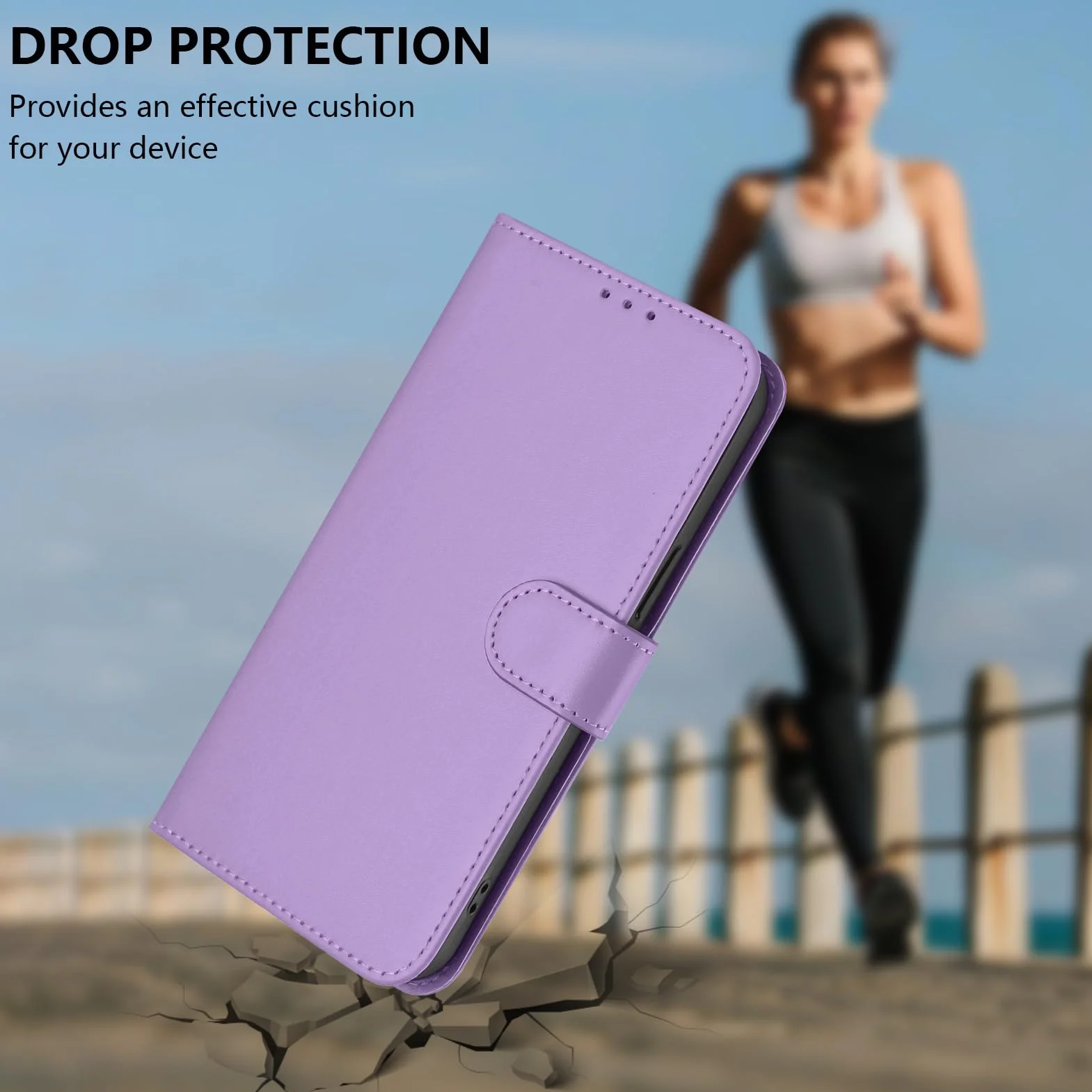 Etui na iPhone'a 11, wysokiej jakości etui ze skóry PU [przegródki na karty] portfel etui ochronne, odporne na wstrząsy etui na telefon iPhone 11 (lawenda)