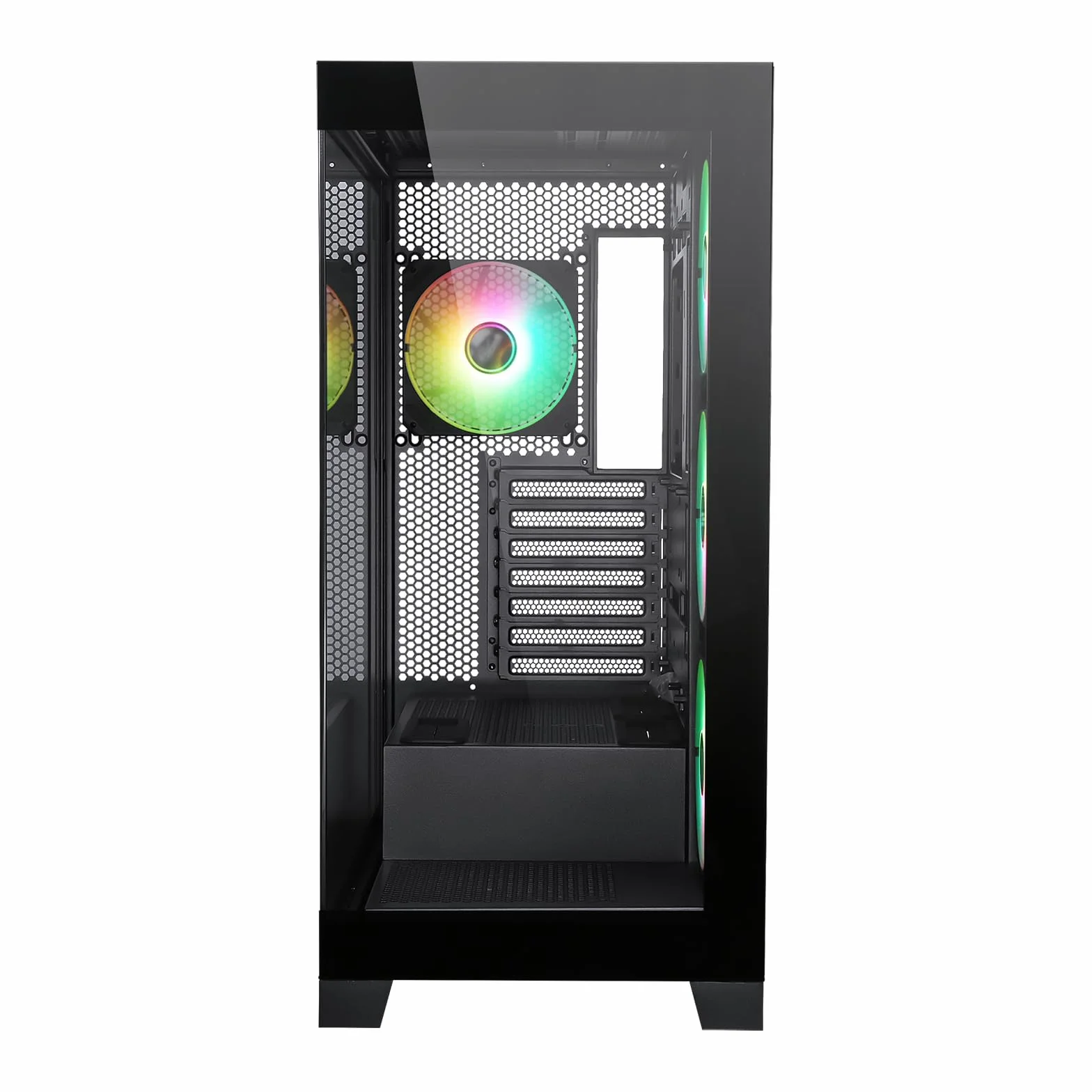 Itek Case SHOWBUI 45B - Gaming Tower, ATX, 4x12cm ARGB wentylator, 2xUSB3, Type-C, Side & Front Panel Temp Glass