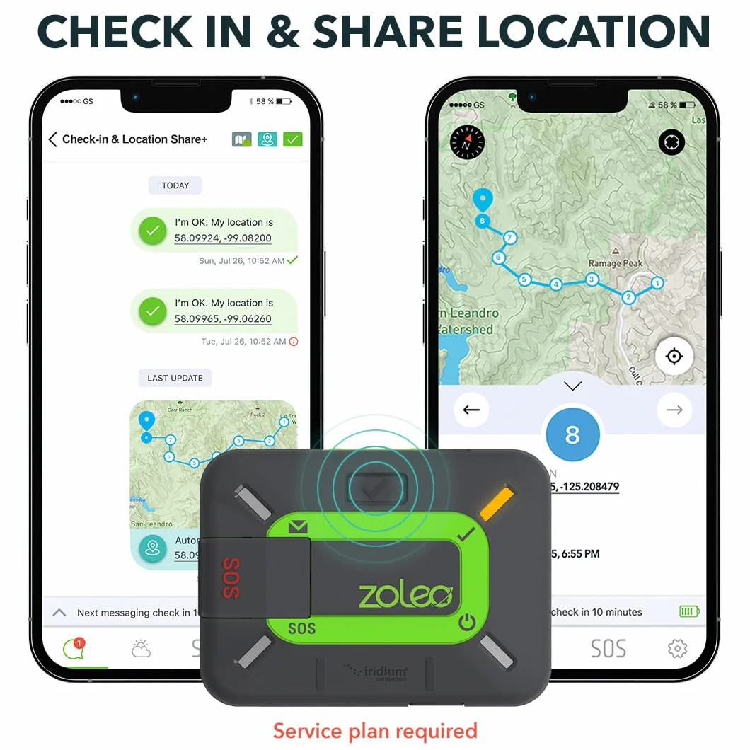 ZOLEO Dwukierunkowy komunikator satelitarny – globalne wiadomości SMS i e-mail, alarmowanie SOS alarmowe, odprawa i lokalizacja GPS - akcesoria do smartfona z systemem Android i iOS