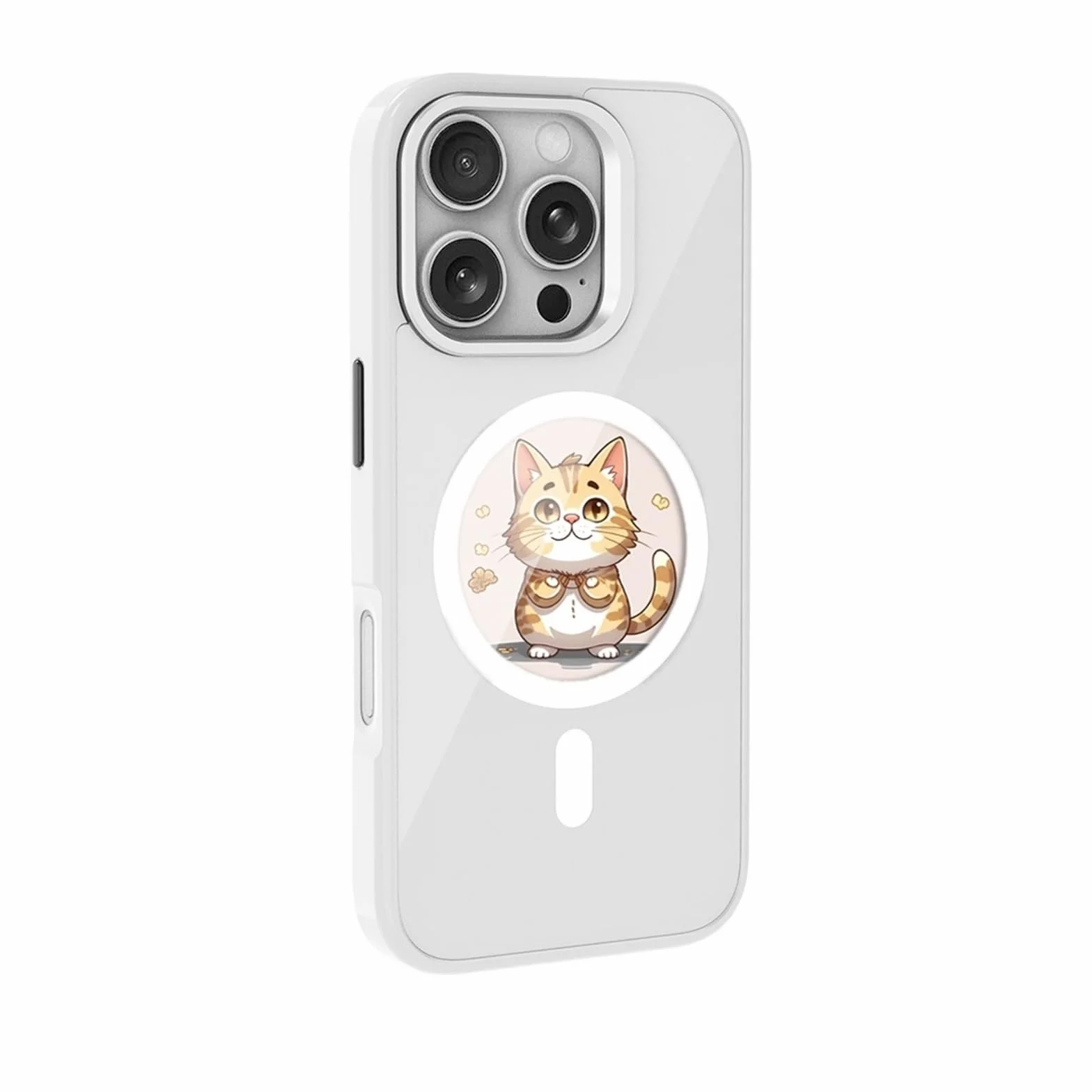 Magnetyczne Etui Na Telefon NFC Smart E-Ink - Kompatybilny Z IPhonem 16/15/14 Pro Max, Personalizowane Etui Na Telefon Z Czterokolorowym Wyświetlaczem E-Picture(Bianco,16 Pro)