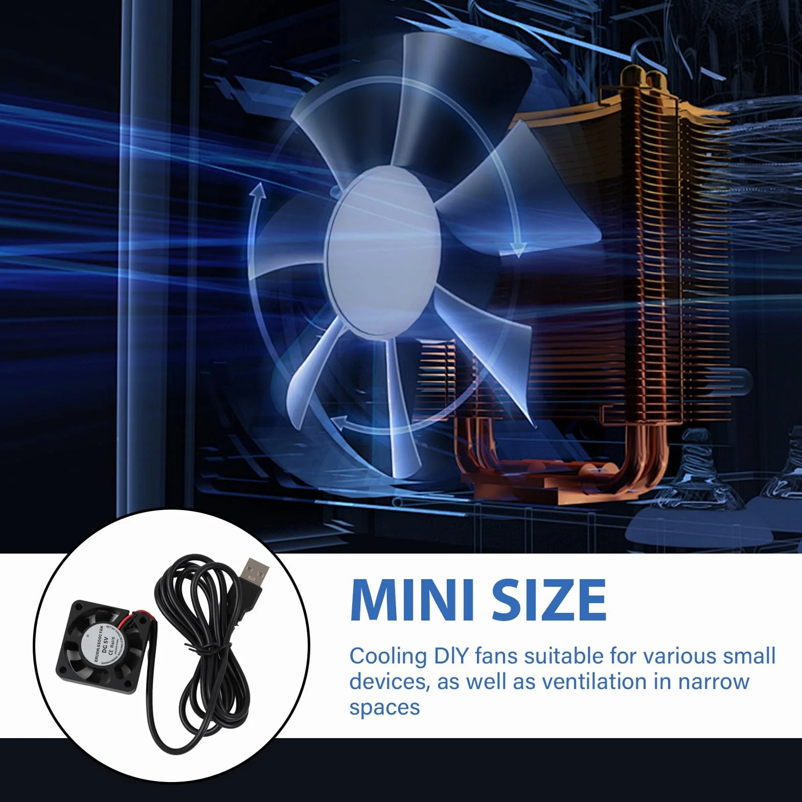 Mini Wentylatory chłodzące USB 40 x 40 x 10 mm DC 5 V bezszczotkowy 4010