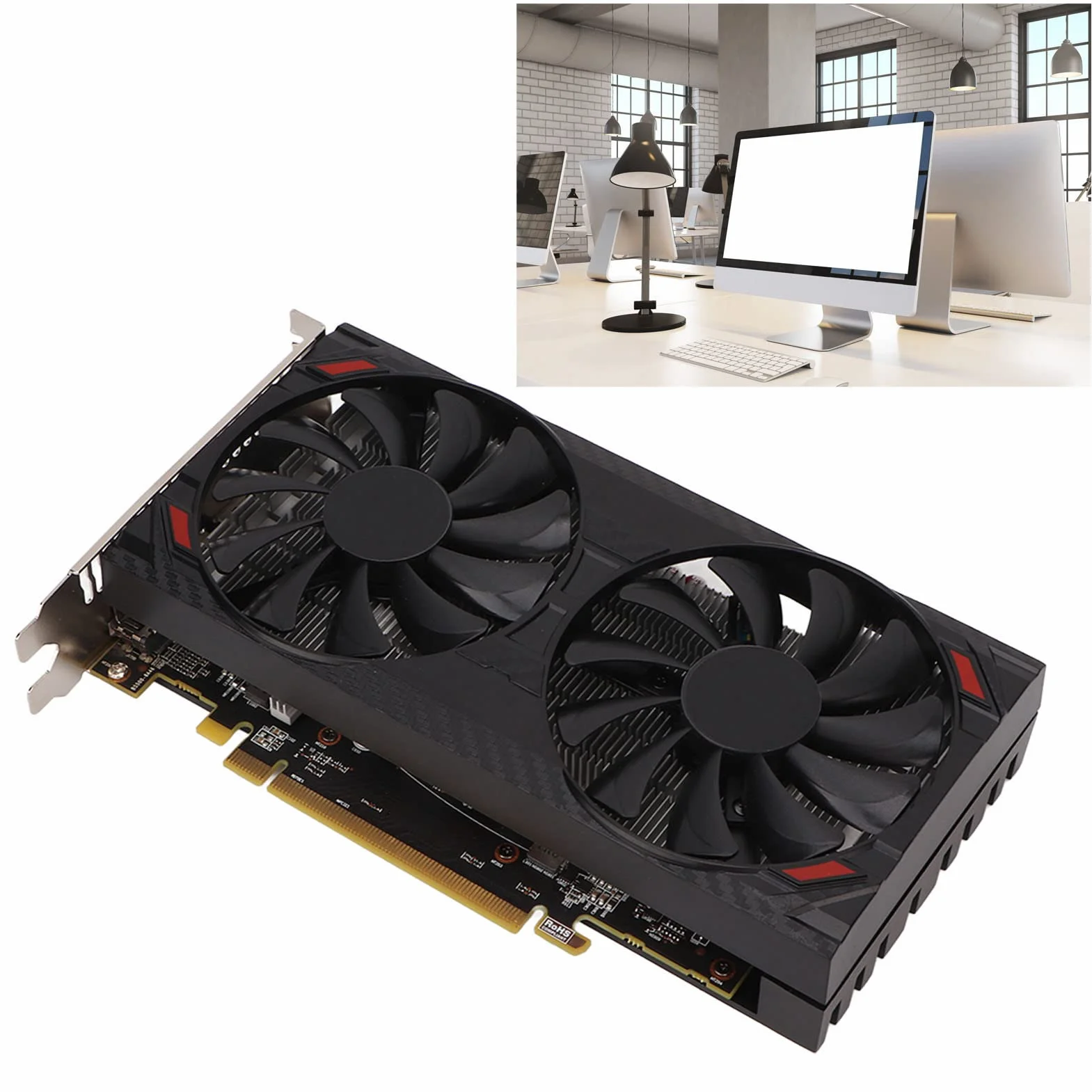 Bewinner RX 5500XT karta graficzna do gier 8 GB, 4K GDDR6 komputer z DVI, 128 bit 1845 MHz PCI Express 3.0 do komputerów stacjonarnych PC Gaming do DirectX