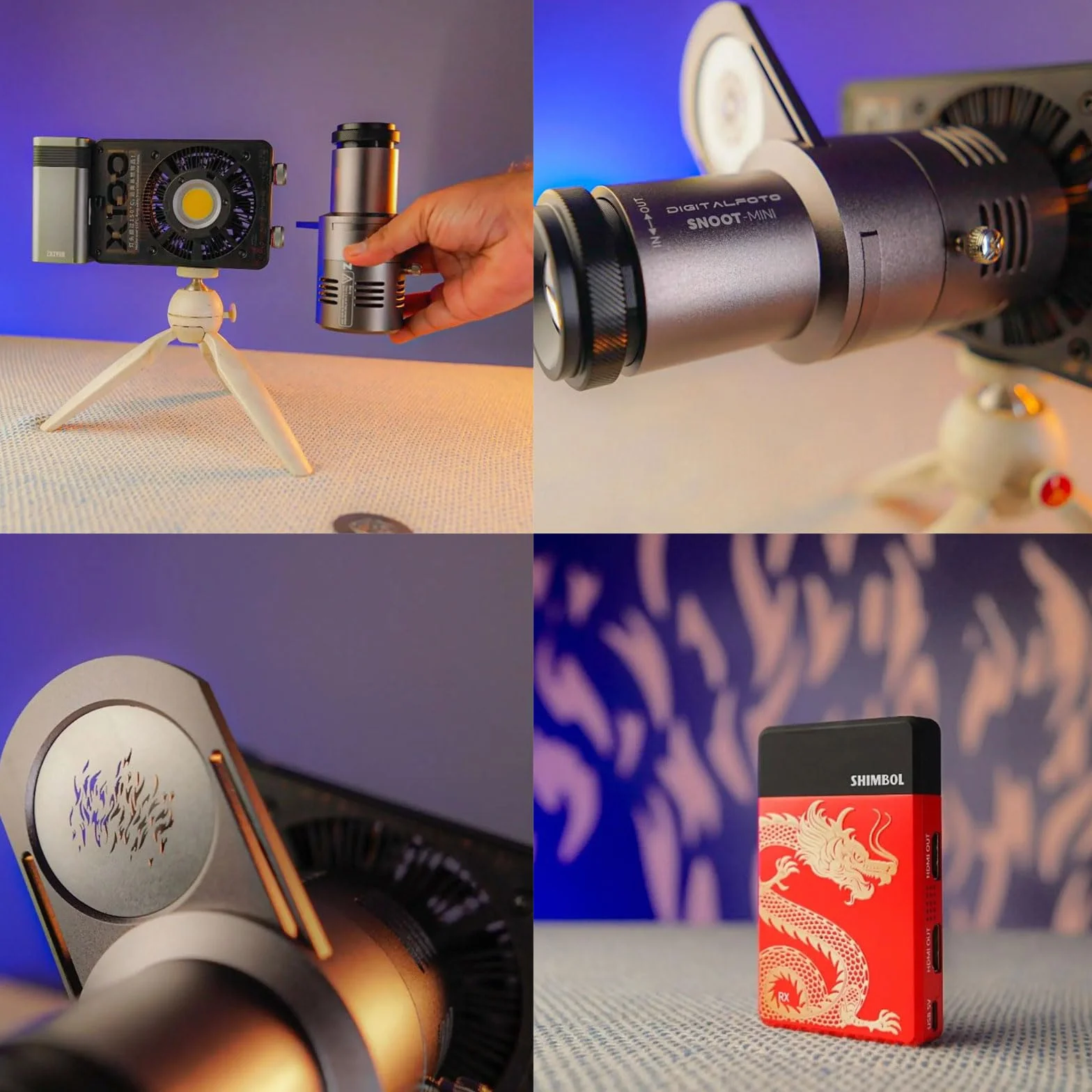 DF DIGITALFOTO Mini Optyczny Snoot Projector, Photo Spotlight Attachment z Mocowaniem Zhiyun/Ulanzi/Godox, 33 Gobos, Magnetyczna Rama, Kompatybilny z ZHIYUN CINEPEER CX100, Godox ML100Bi/ML60IIBi