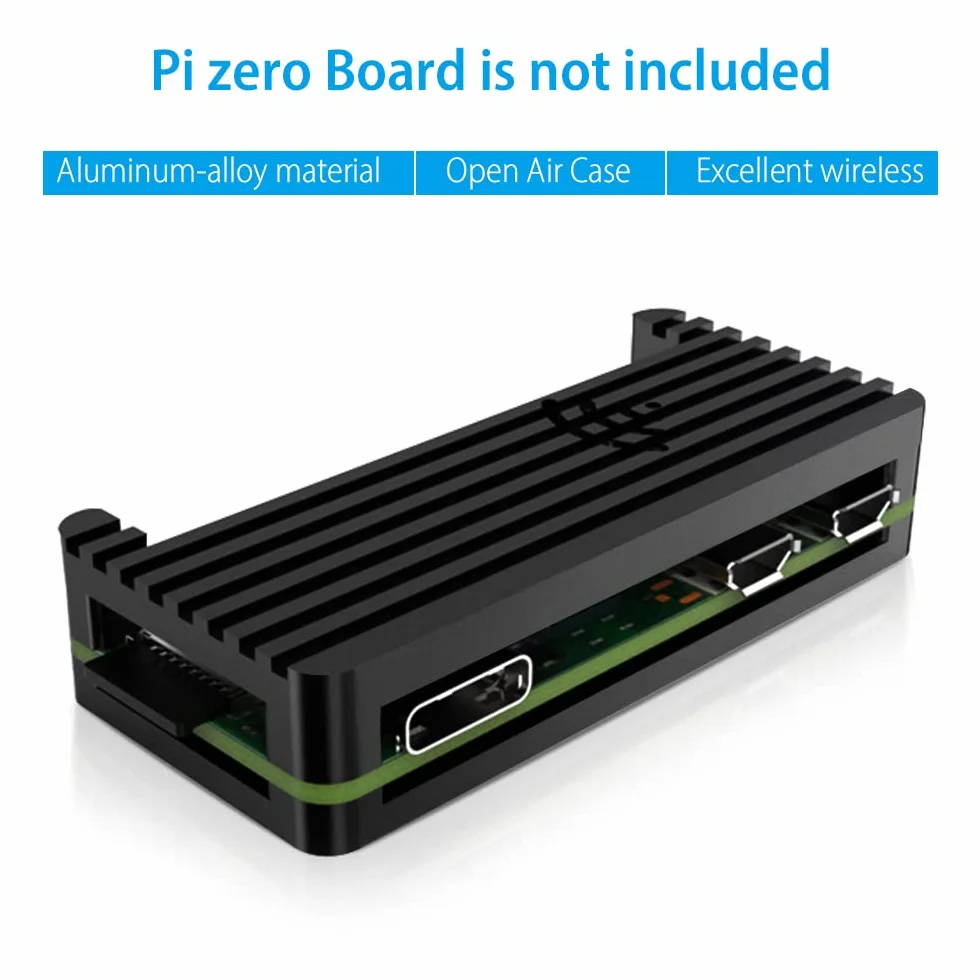 GeeekPi Case Kit dla Raspberry Pi Zero 2 W/Zero W, z RPi Zero 2 W obudową aluminiową, złączem GPIO 20-pinowym, adapterem Micro USB do OTG, kablem HDMI, RPi Zero radiatorem, kablem przełącznika ON/OFF