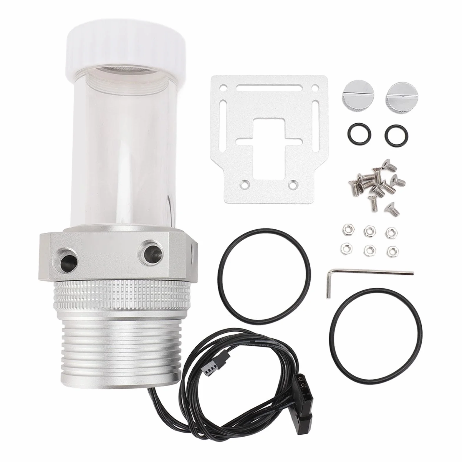 Fabater Zbiornik Pompy Chłodzenia Wodnego o Wysokiej Wydajności Wód 30 Filtr Siatki 1100L/H 5900 U/MIN G1/4 PC Zintegrowany Zbiornik Pompy do Szybkiego Chłodzenia Komputera (SILVER)