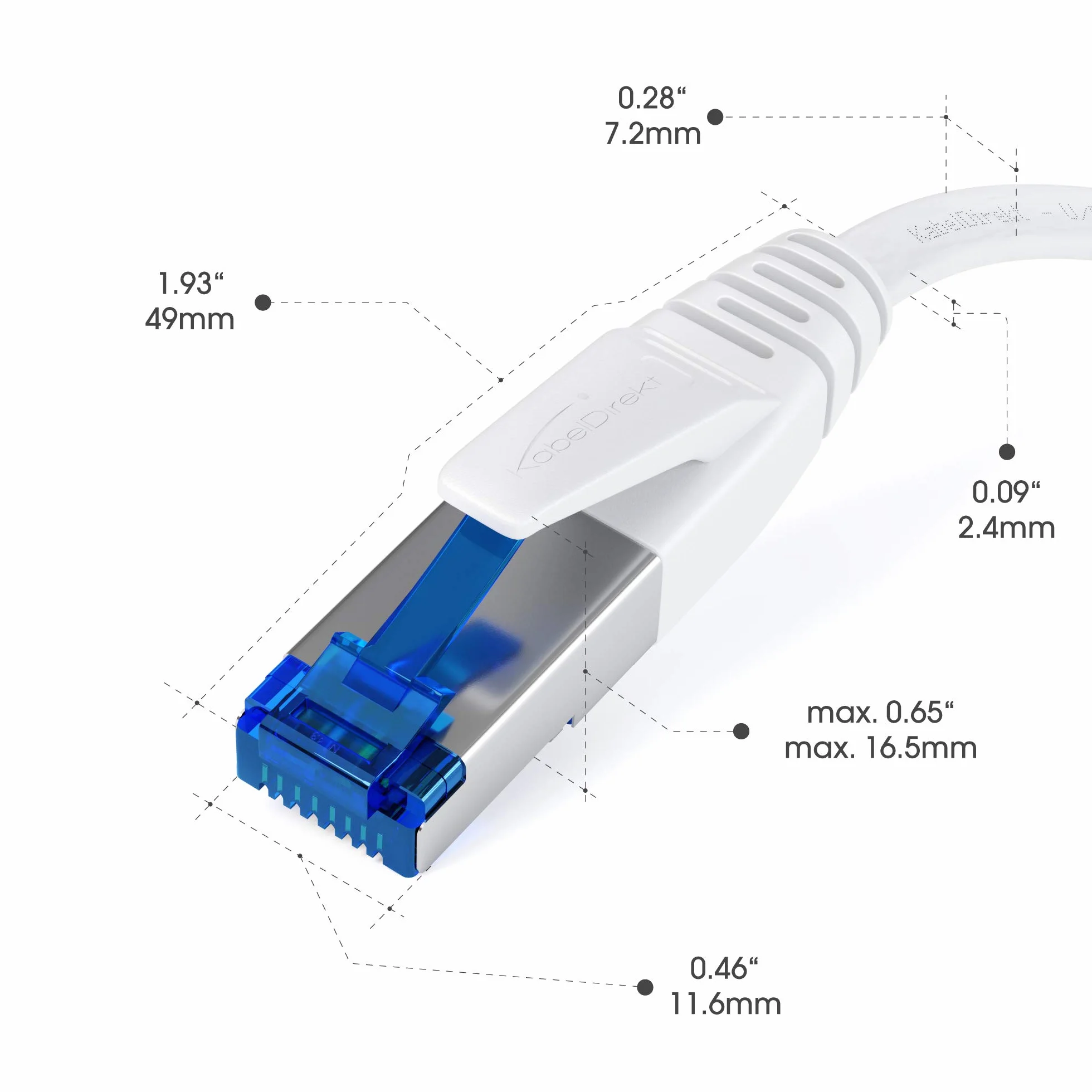 KabelDirekt – Płaski kabel Ethernet CAT7 10Gbit/s – 25m | 10Gbit/s maksymalna prędkość światłowodu, bardzo elastyczny i odpowiedni do stałej instalacji, LAN, RJ45, biały