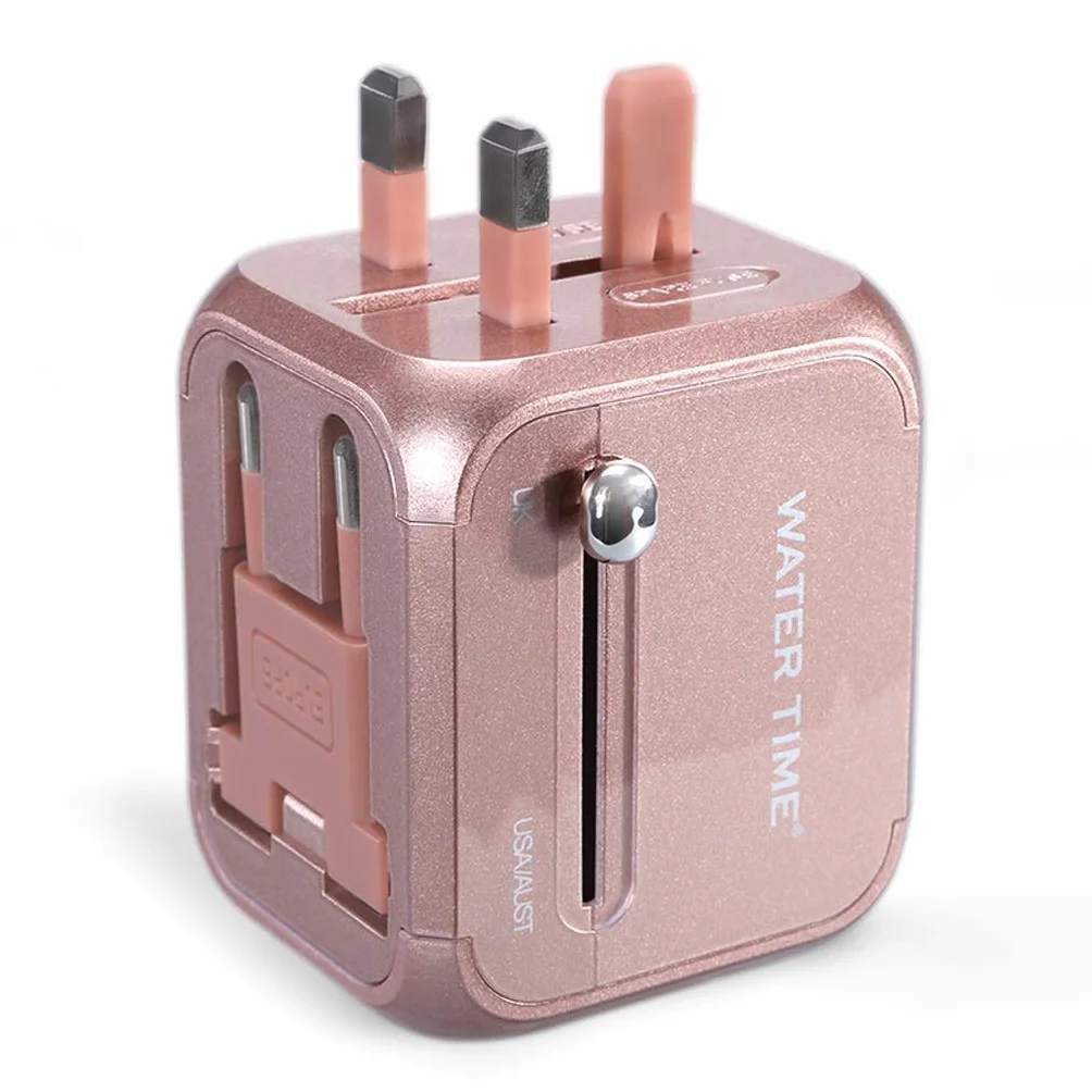 Przenośne podróże Międzynarodowe Gniazdo Konwersji Międzynarodowej, Worldwide Universal Adapter, Universal Socket Converter (Color : Gold)