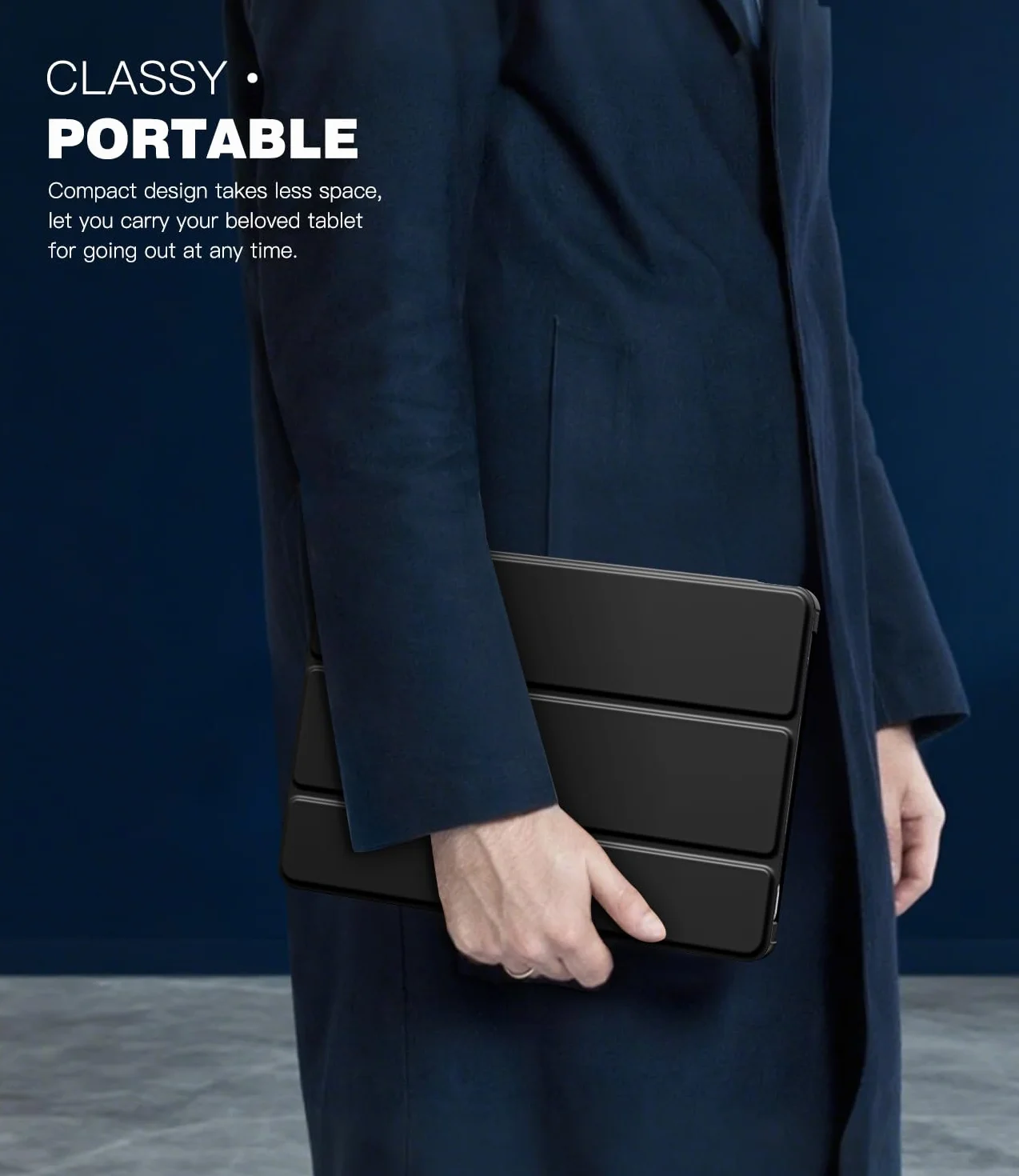 TiMOVO Etui na Xiaomi Redmi Pad 2 2025, smukła, podstawka, twarda obudowa ochronna, czarny