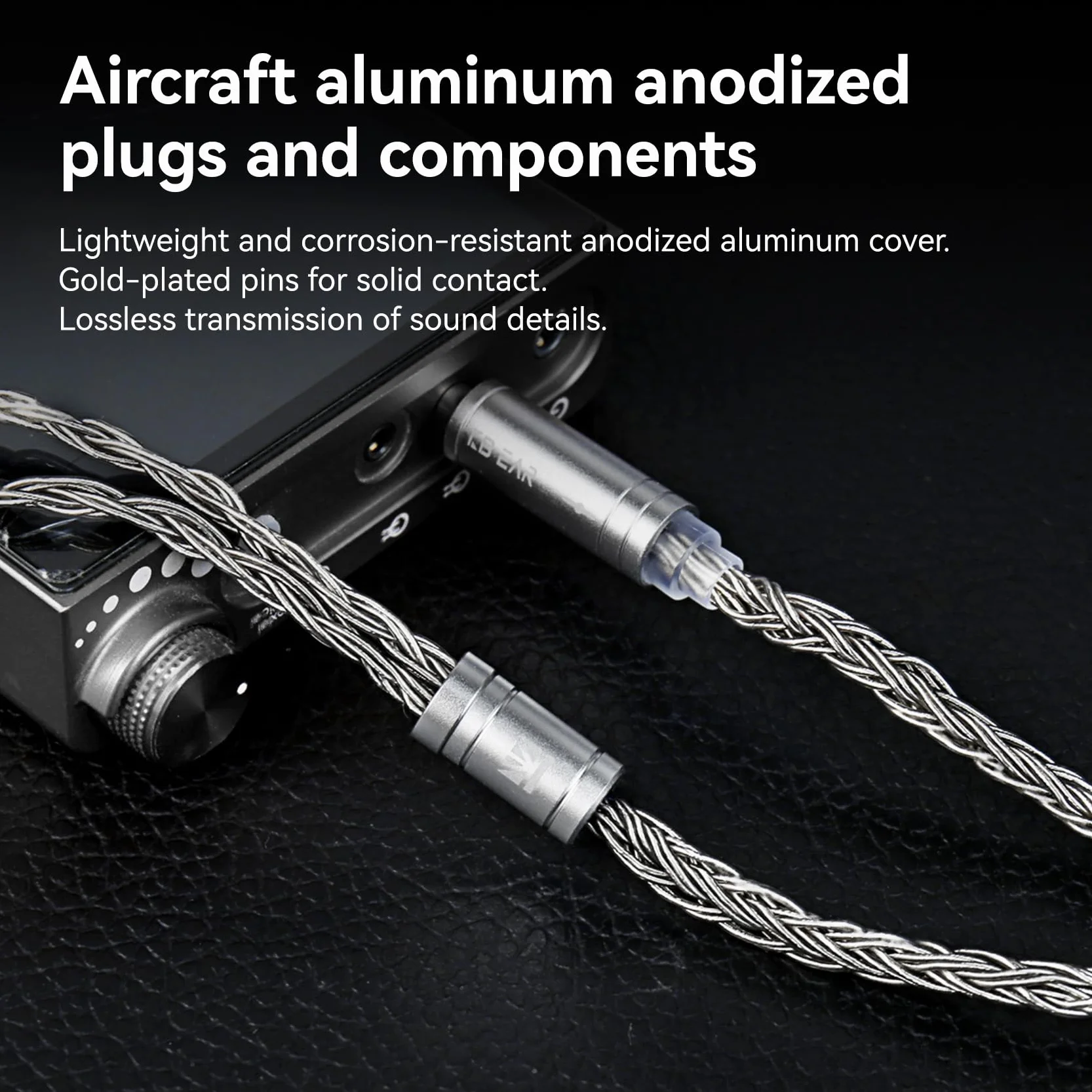 Kabel MMCX-In-Ear do monitora o długości 2 m, KBEAR ST24 Plus IEM, 16-żyłowy 5N OCC posrebrzany do Shure SE215, SE215 Pro, SE846, SE315, SE425, SE535 (MMCX, gniazdo 3,5 mm)