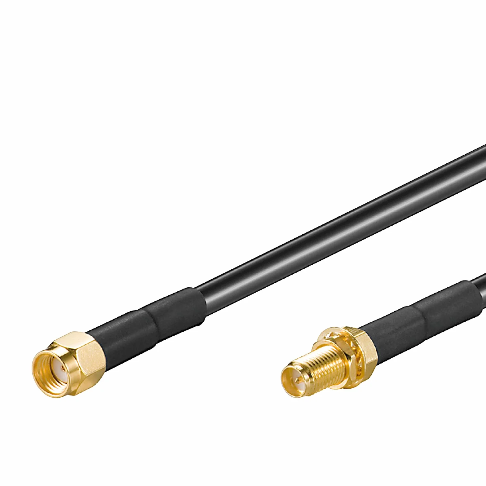 goobay 51676 kabel przedłużający do anteny Wi-Fi, wtyczka RP-SMA na gniazdo, 50 omów, kabel koncentryczny do 2,4 i 5 GHz, do optymalizacji zasięgu routerów i anten WLAN
