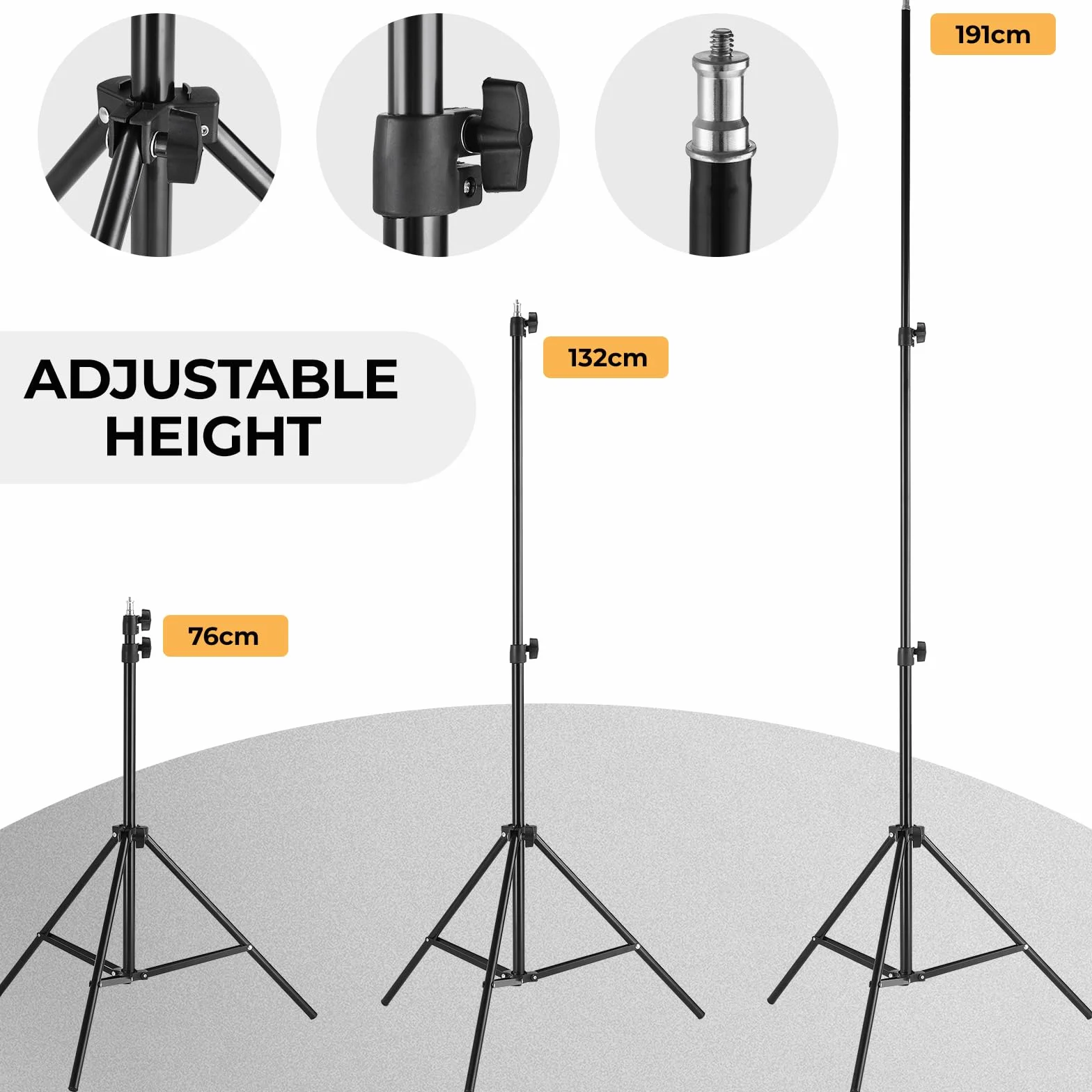 Zestaw oświetlenia Fotografia Softbox, 2 ciągłe reflektory LED 135W | z regulowanym statywem do nagrywania wideo, YouTube, TikTok, studio i portretu