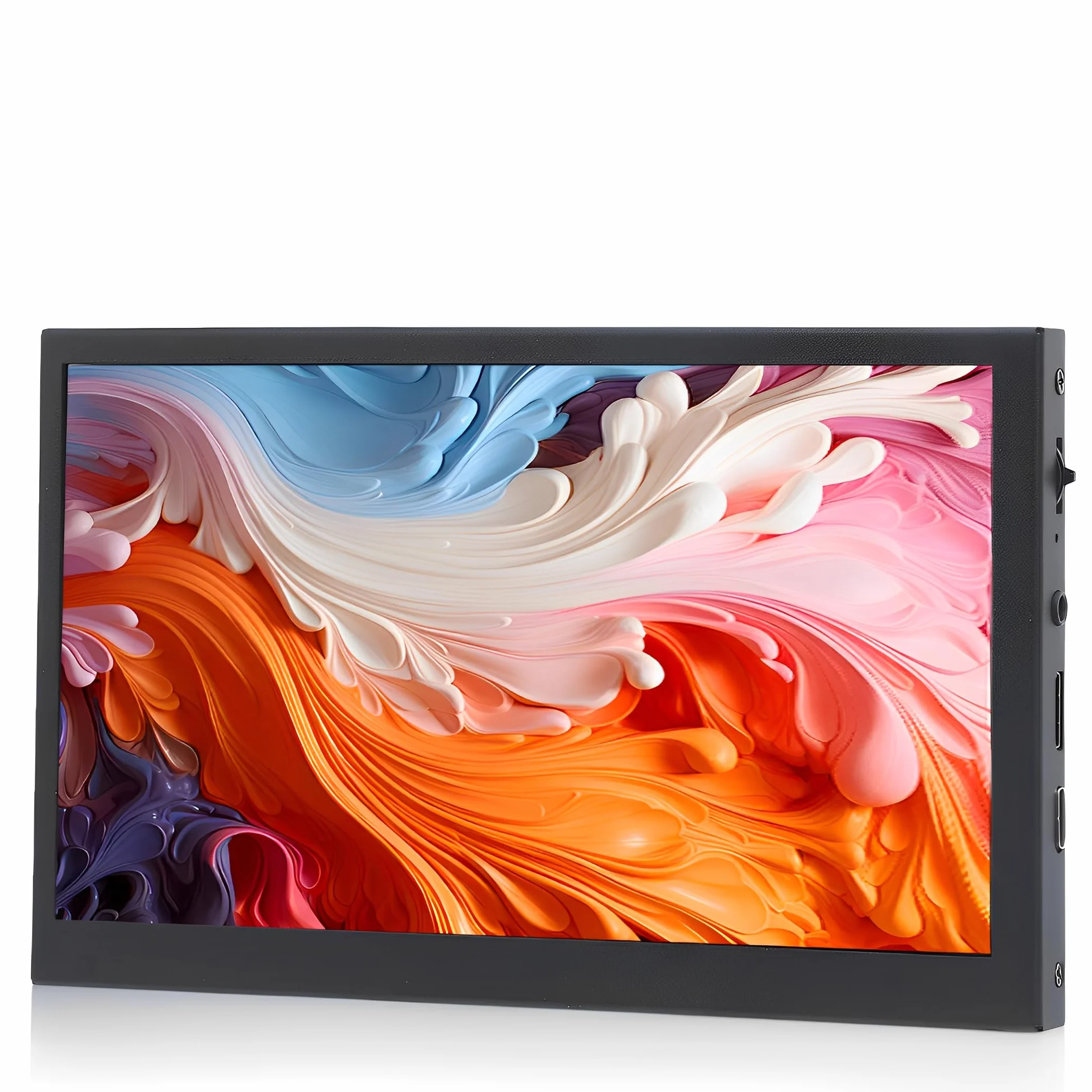VBESTLIFE 7-calowy Przenośny Monitor HDMI, Mały Mini Wyświetlacz Dodatkowy, Ekran LCD 1024x600, montaż ścienny VESA, Wyświetlacz Temperatury Komputera z Głośnikami