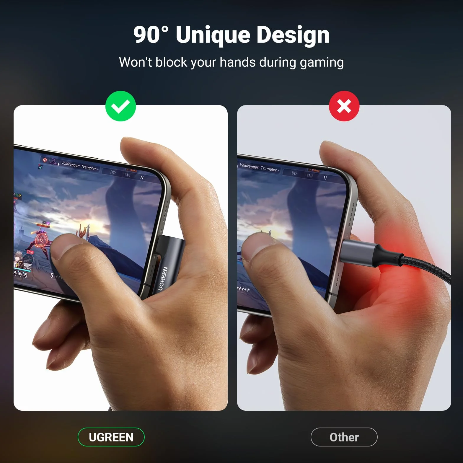 UGREEN Adapter USB typu C na Jack 3,5 mm DAC Chip Słuchawki Mikrofon 90 stopni Kompatybilny z iPhone 16 Plus Pro MAX Galaxy S25 Ultra iPad 2024 Pixel 9 XL (czarny)