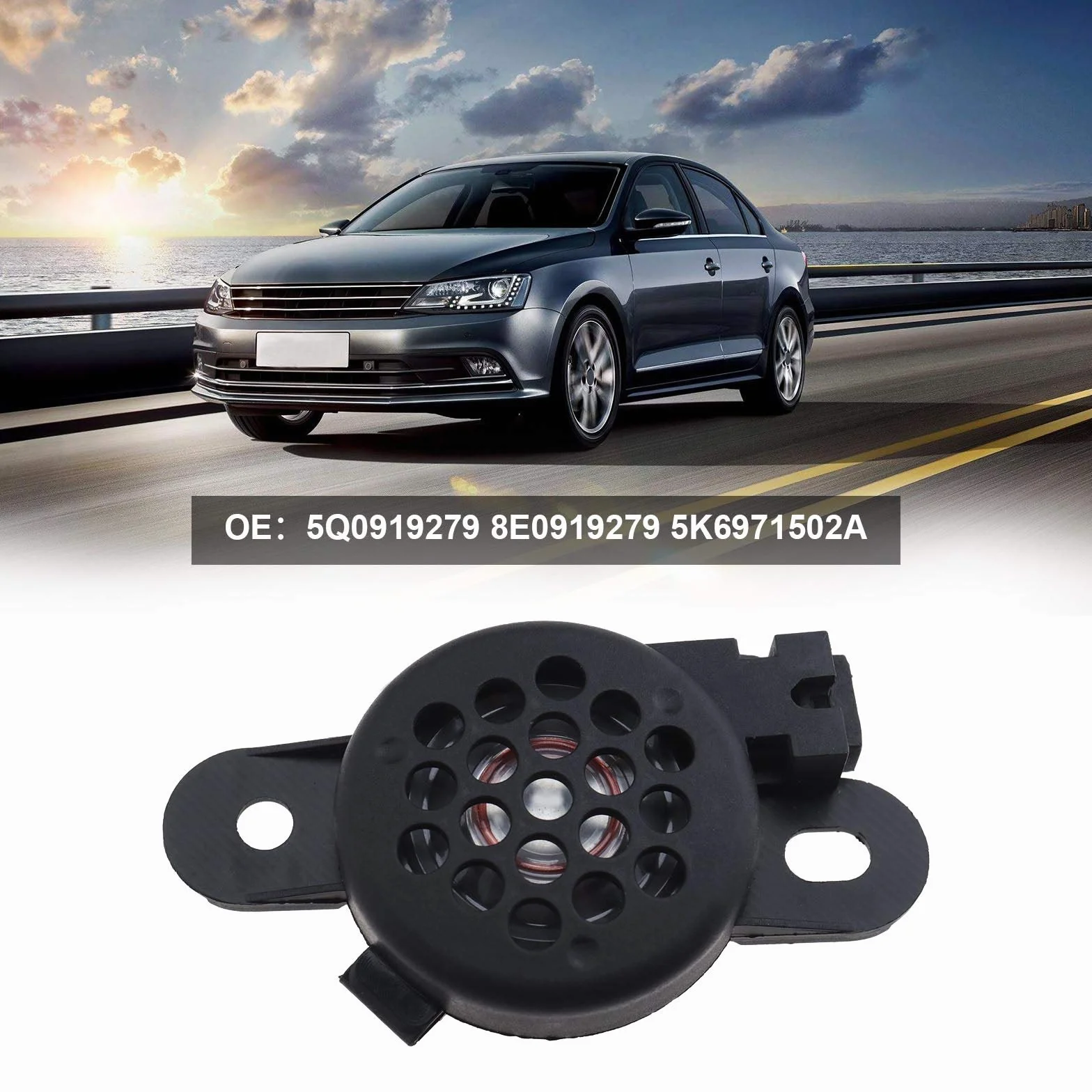 Czujnik ostrzegawczy parkowania głośnik brzęczyk alarm czarny głośnik cofanie 5Q0919279,8E0919279,5K6971502A ABS plastikowa pomoc radar cofania