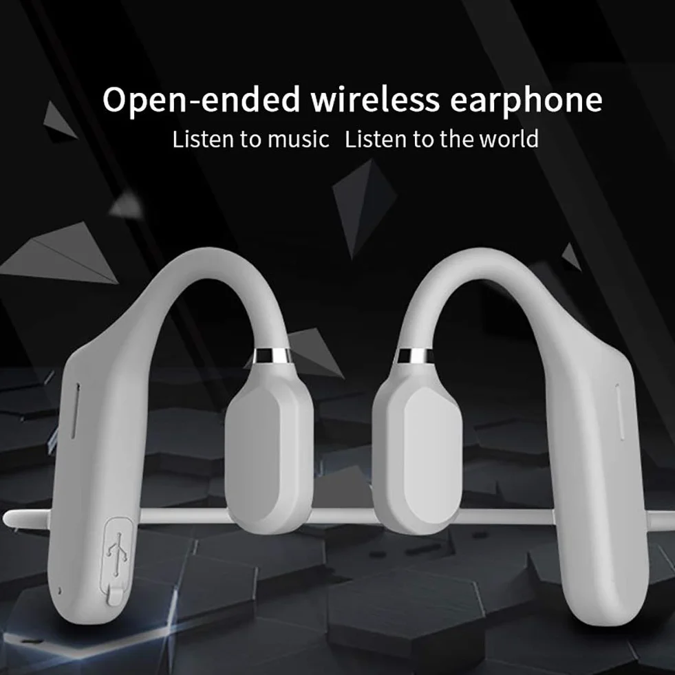 Słuchawki przewodzące kości bezprzewodowe Bluetooth 5.0 zestaw słuchawkowy wodoodporne słuchawki sportowe IPX6 lekkie haczyki na uszy, szary