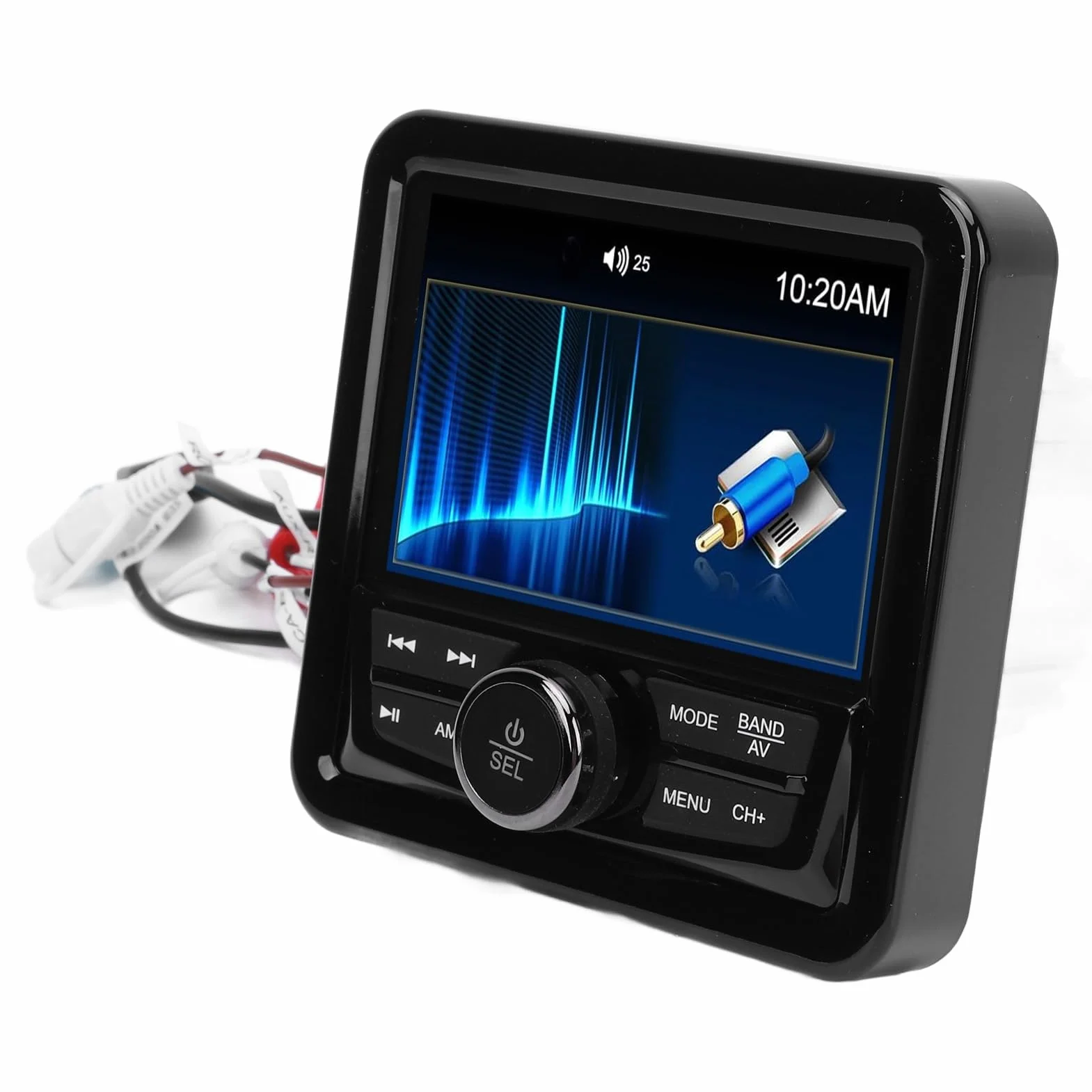 HEEPDD Odbiornik Radiowy FM dla łodzi, Nowoczesny Morski Wskaźnik Stereo z Odtwarzaniem USB dla łodzi Ciężarowych, Czysty Dźwięk Pasmo Przenoszenia od 20 Hz do 20 KHz Wodoodporna Konstrukcja Pasuje do