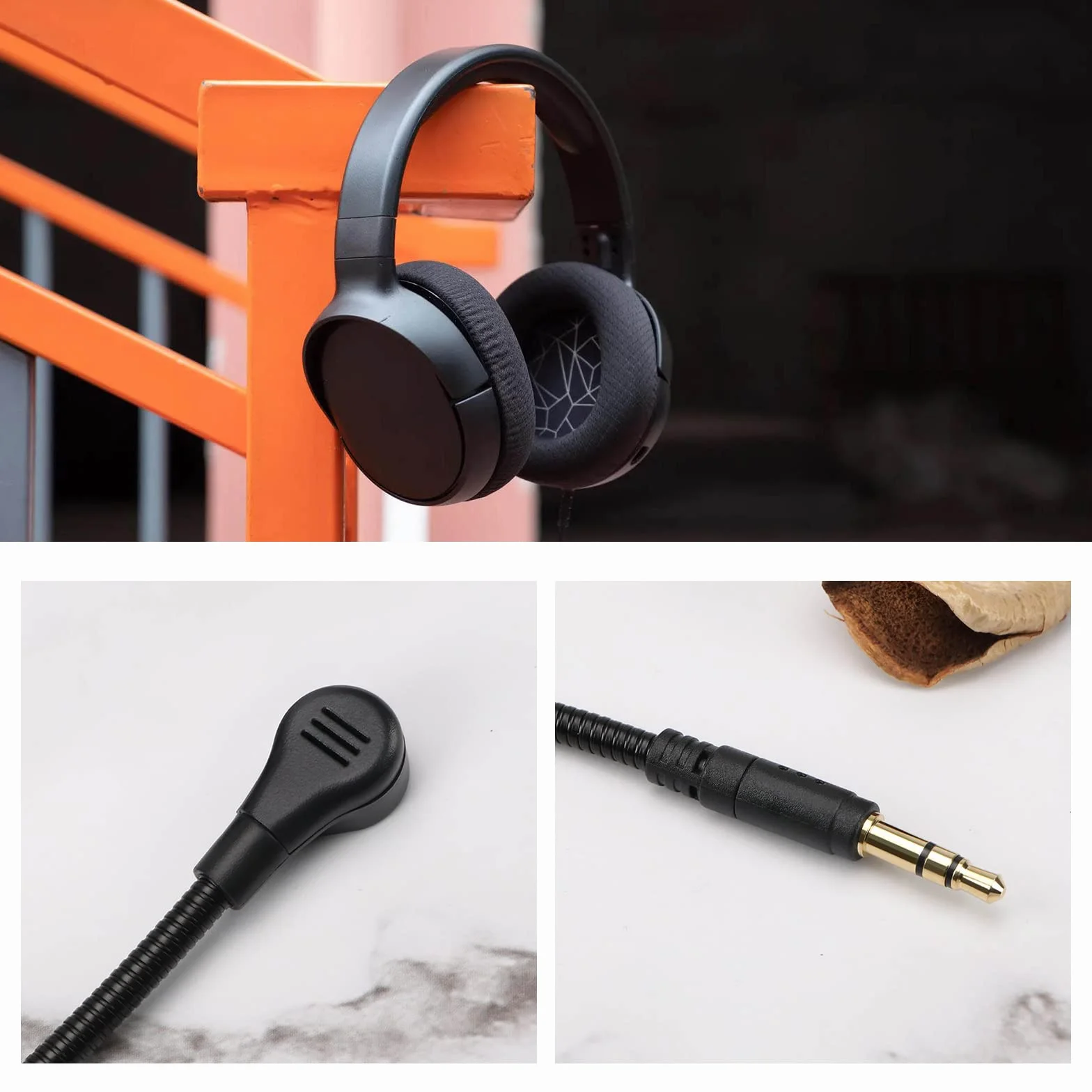 Zamienny mikrofon 3,5 mm, 19 cm, redukcja hałasu, odłączany, kompatybilny z SteelSeries Arctis 1, przewodowy bezprzewodowy zestaw słuchawkowy do gier, czarny z piankową osłoną