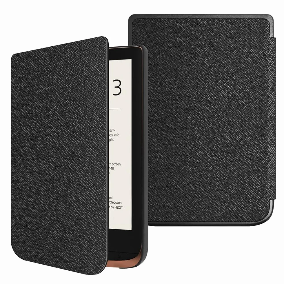 Fintie Etui Slimshell do Pocketbook Touch HD 3 / Touch Lux 4 / Basic Lux 2 E-Reader - Wysokiej jakości lekkie etui ze skóry PU z funkcją automatycznego uśpienia/uśpienia, czarne