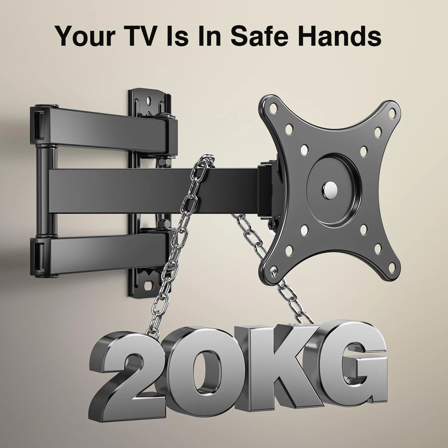 Uchwyt Ścienny do Telewizora, Obracanie Nachylanie Wysuwanie Obrotowy Uchwyt Ścienny do Telewizorów 10-32 cali do 20KG, Max VESA 100X100mm