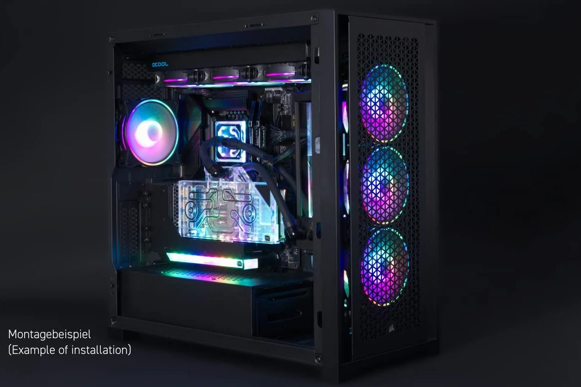 Alphacool 11951 Aurora pionowy uchwyt GPU z kablem Riser uchwyt VGA karta graficzna