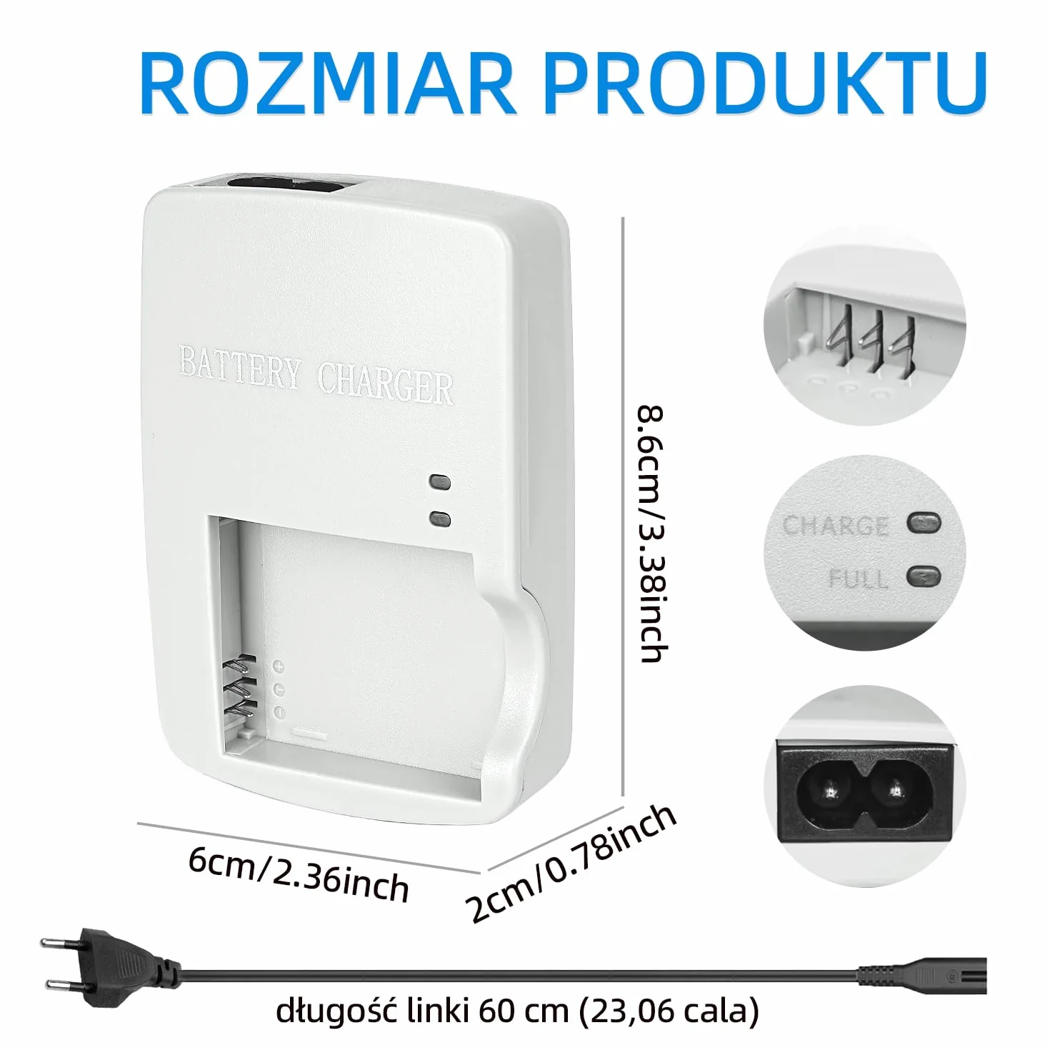 NB-6L/NB-6LH CB-2LY Ładowarka do Baterii Kompatybilna z Canon PowerShot SX540 HS, SX530 HS, SX520 HS, SX510 HS, SX500 HS, SX170 IS, SX700 HS, SX710 HS, SX610 HS, SX600 HS, S120, D20, D30, S90
