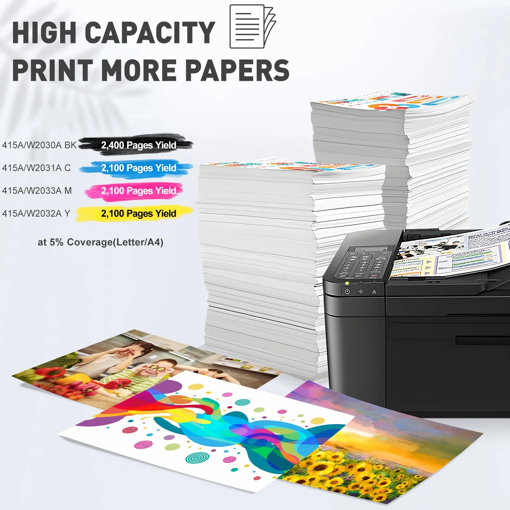 Kasety z tonerem 415A (bez chipów) zamiennik dla tonerów HP 415A 415X działają dla HP Color LaserJet Pro M454dn M454dw MFP M479fdw M479dw M479dn (4 sztuki)