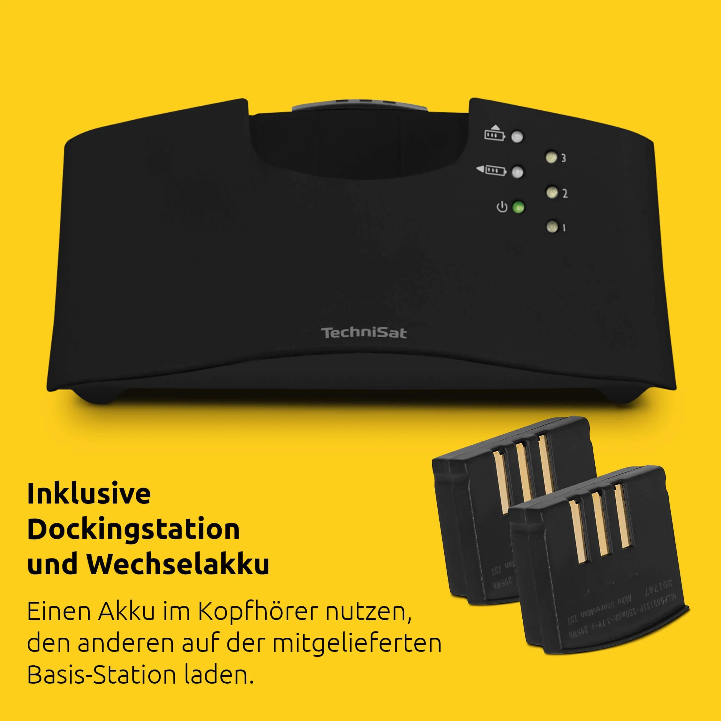 TechniSat STEREOMAN ISI 3 bezprzewodowe słuchawki stereo do telewizji i systemów muzycznych ze stacją dokującą, czarne
