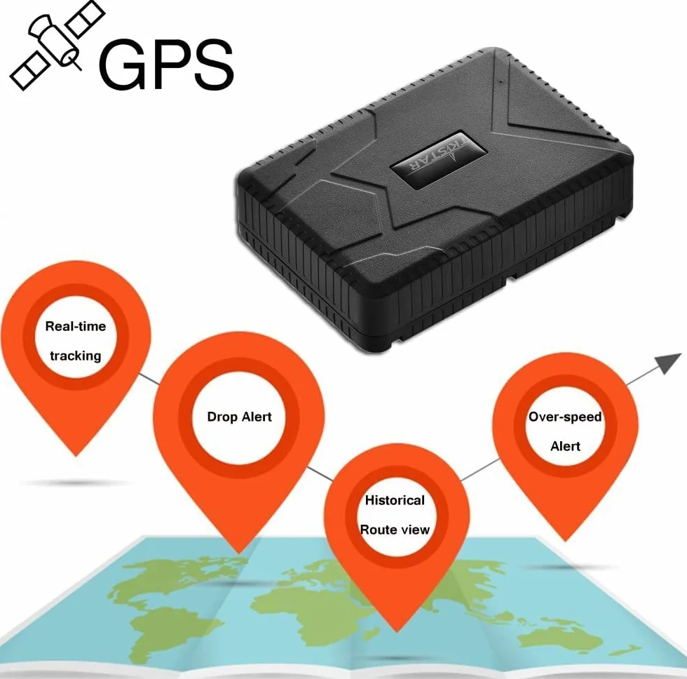 Ploter GPS w czasie rzeczywistym do samochodów, pojazdów i motocykli - lokalizator GPS z kartą SIM, GPRS i aplikacją mobilną | Mocny magnes i wbudowany akumulator | Zabezpieczenie przed kradzieżą