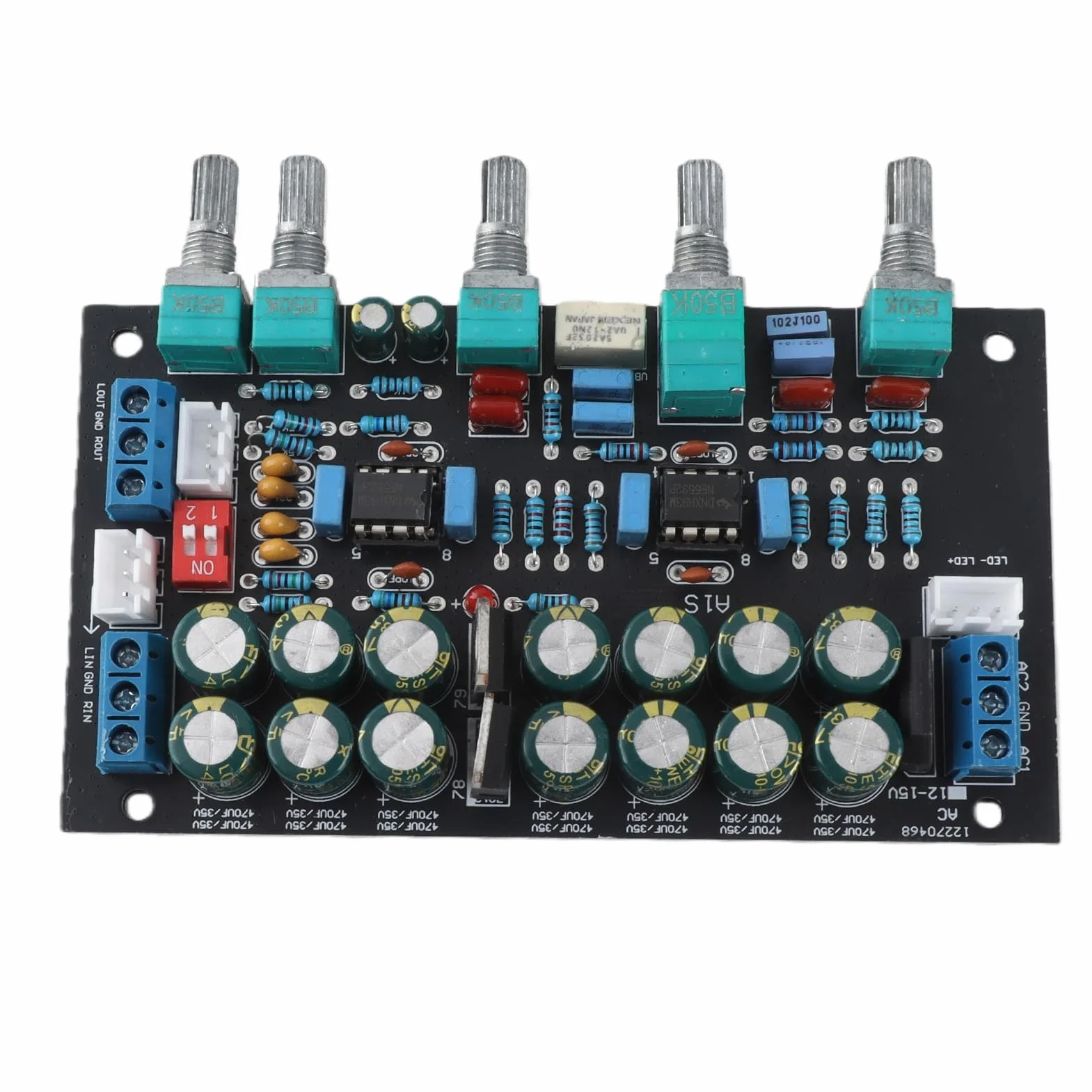 Przedwzmacniacz klasy A HiFi, płyta przedwzmacniacza dźwięku, płyta sterująca, płyta A3 Tone-Board, 4 przyciski, płyta dźwiękowa, komponenty cyfrowego modułu do usuwania dźwięku