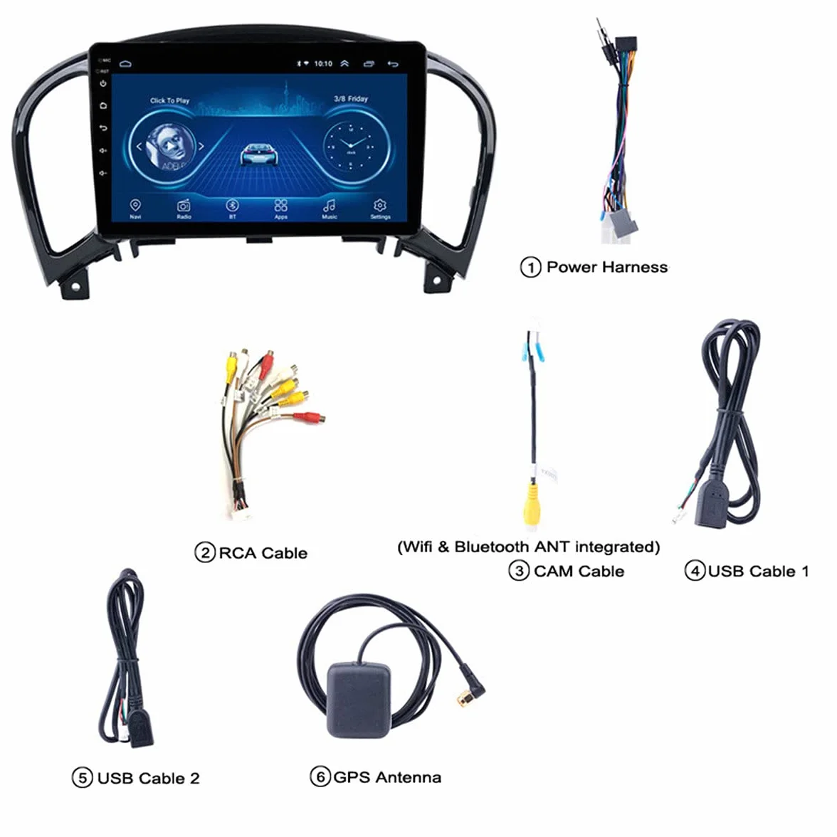 System nawigacji gps z bezpłatną mapą aktualizacji 1080P ekran dotykowy elektroniczna wielofunkcyjna nawigacja samochodowa, bezpośredni dostęp, dla NISSAN JUKE 2010-2014)