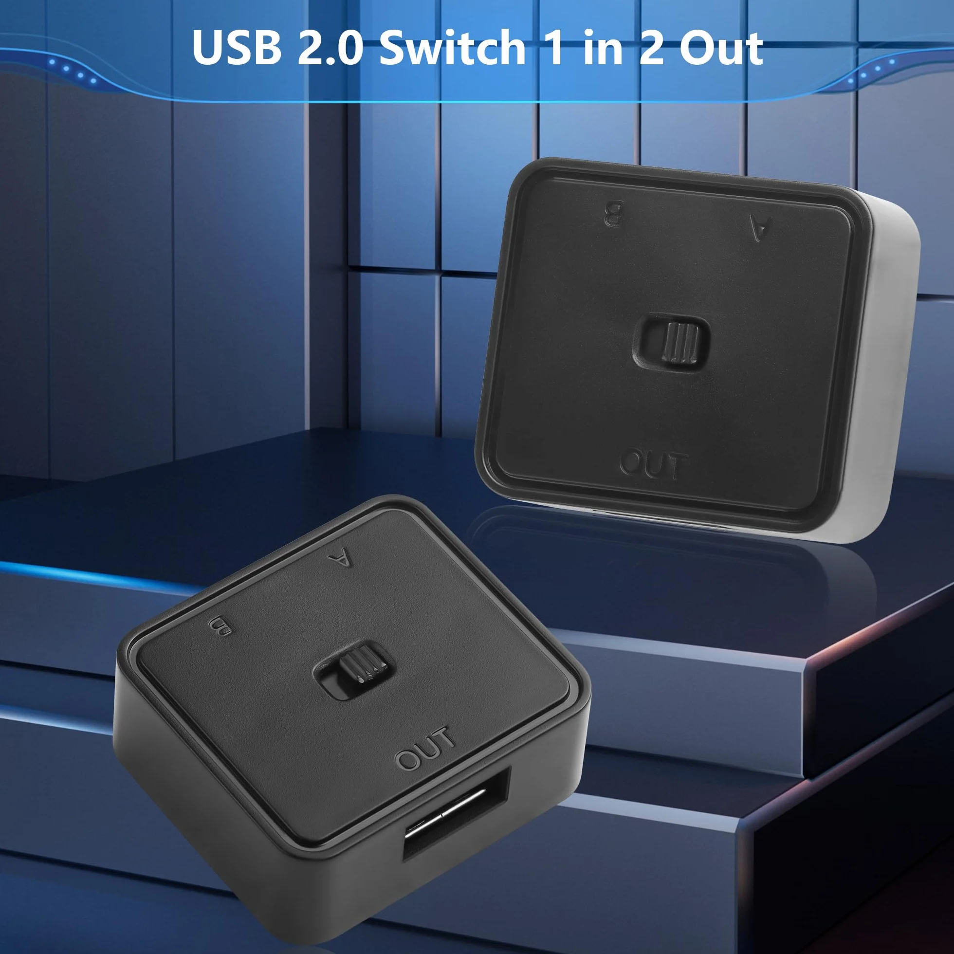 CERRXIAN Przełącznik USB 2.0 1 wejście 2 wyjścia Dwukierunkowy 2 Komputery 1 Urządzenie