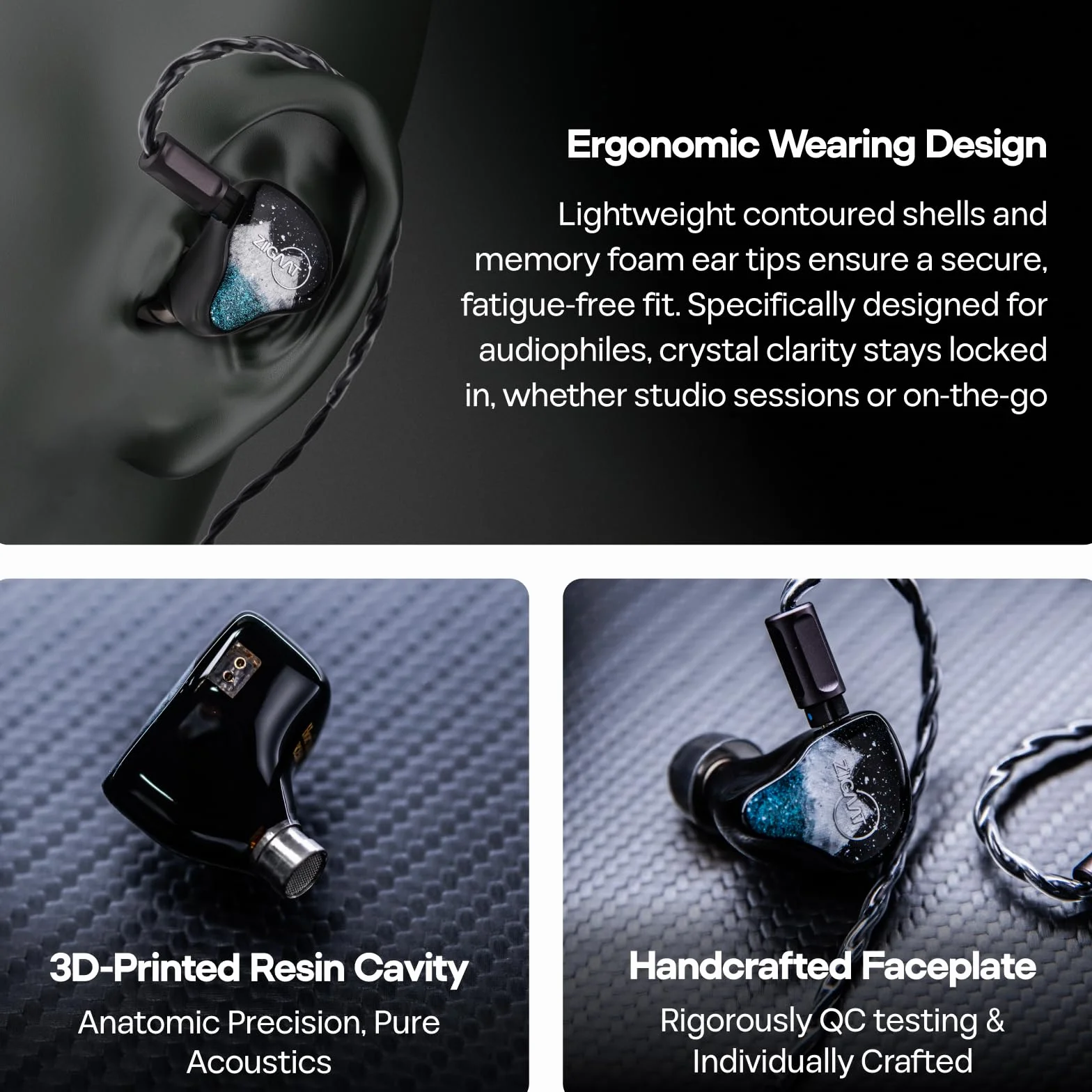 Linsoul ZiiGaat Horizon monitor dokanałowy, 1DD+2BA+2 Planar przewodowe słuchawki douszne HiFi, słuchawki IEM klasy studyjnej, naturalne, zrównoważone strojenie z maślanie gładkim przedłużeniem