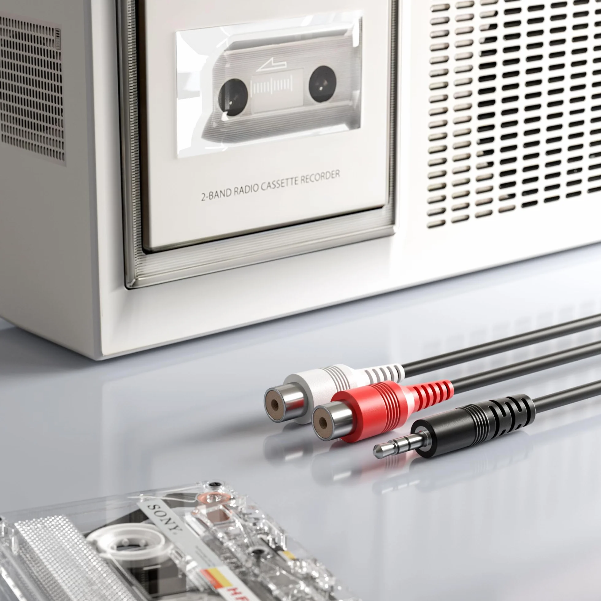 DigitalLife USB 2.0 Audio Grabber z Wejściem 3,5 mm oraz R/L Stereo – Digitalizator Audio do Winyli i Kaset, Kompatybilny z Windows/macOS