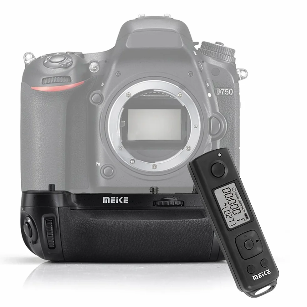 Meike Bezprzewodowy pilot zdalnego sterowania 2,4 G uchwyt na baterię do Nikon SLR D750 zamiennik dla Nikon MB-D16 kompatybilny z baterią EN-EL15
