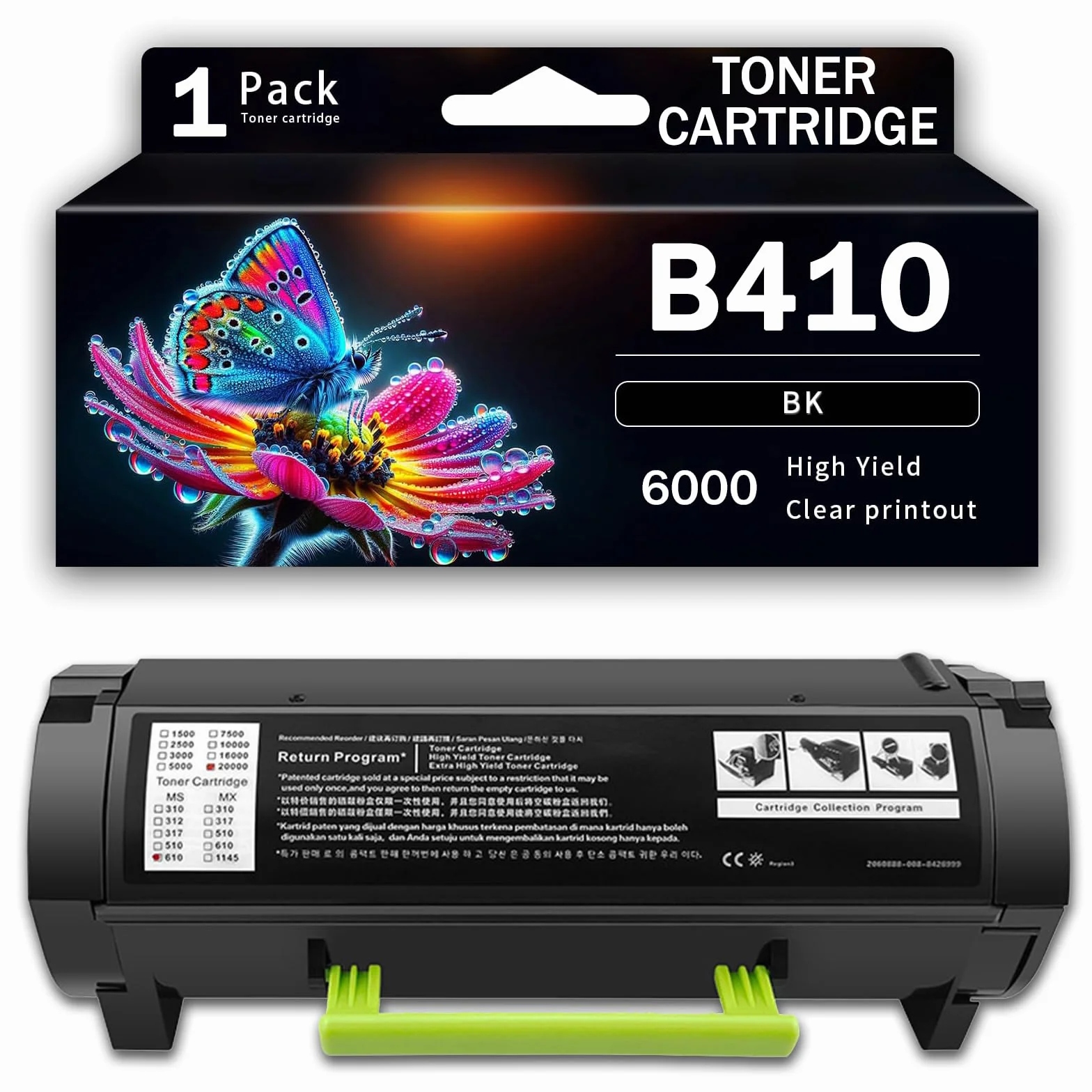 B410 B415 Czarny wkład z tonerem o wysokiej wydajności 006R04725 006R04726 006R04727 Zamienny wkład atramentowy do drukarki laserowej Xerox B410 B415DN B415, drukuj wyraźnie,6000 Pages-1 PACK