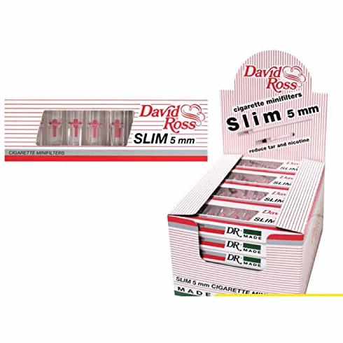 David Ross Pudełko 24 szt. DAVID ROSS SLIM 5 mm 10 par filtrów Każdy pakiet ekstra SLIM TIPS 5 mm łącznie 240 filtrów
