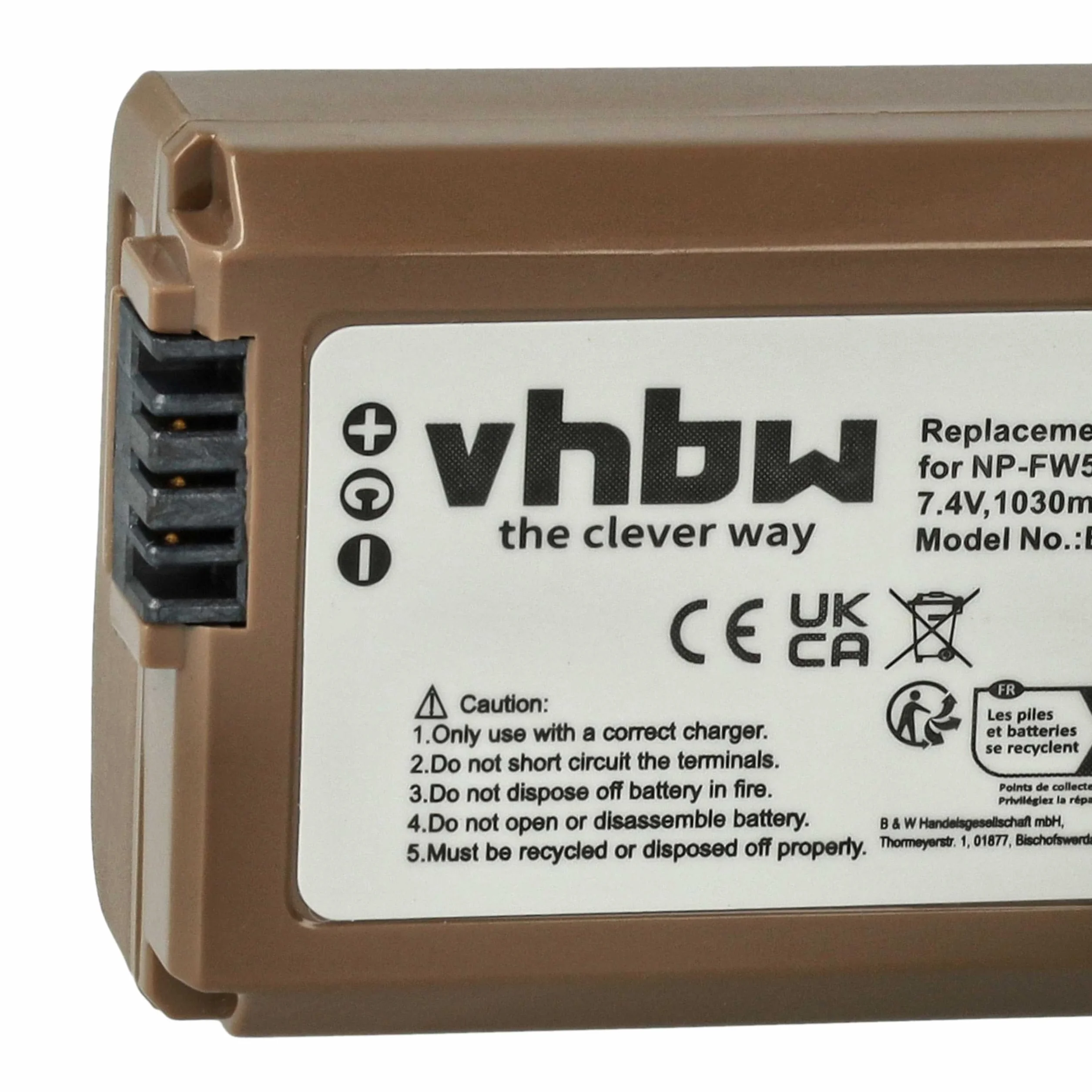 vhbw Bateria 3 x kompatybilna z Sony Alpha SLT-A33Y, SLT-A35, SLT-A33L (1030mAh, 7,4V, Li-Ion), infochip, gniazdo USB-C