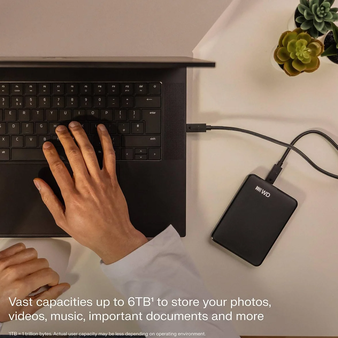 WD 6 TB Elements Portable przenośny dysk twardy USB-C, Grafitowa czerń