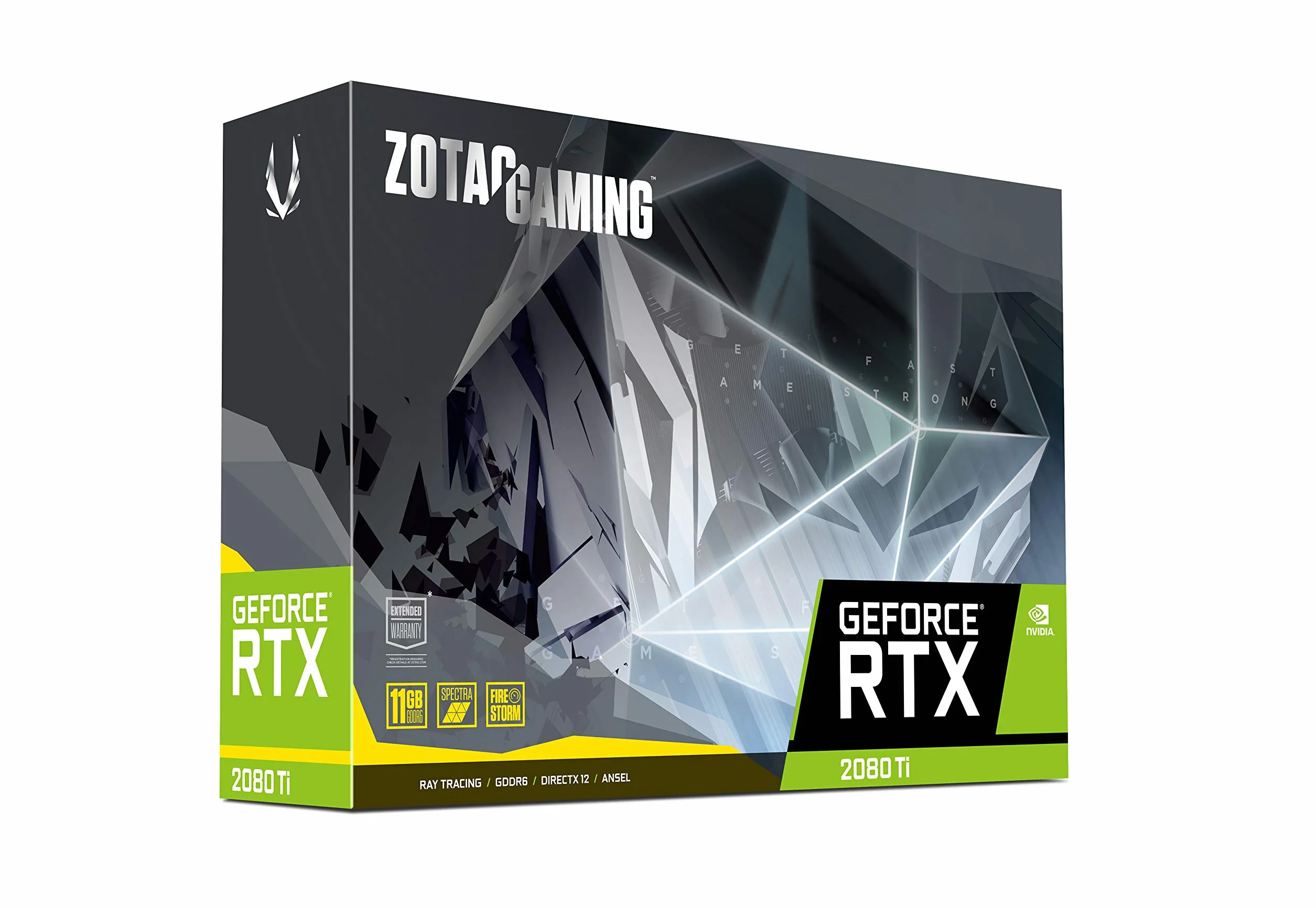 ZOTAC GAMING GeForce RTX 2080 Ti potrójny wentylator 11 GB GDDR6 352-bit SPECTRA RGB LED metalowa karta graficzna z tyłu - ZT-T20810F-10P