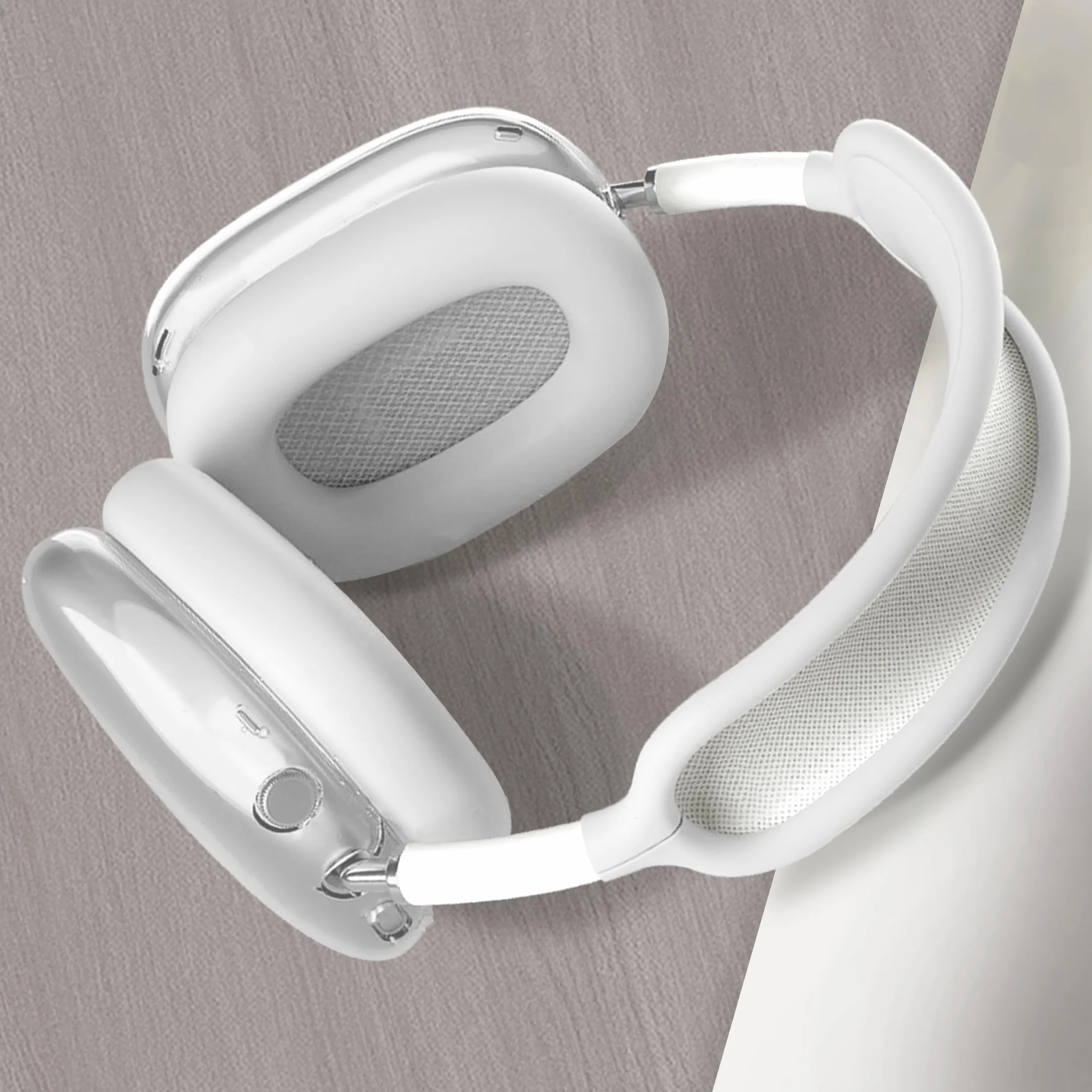 Pokrowiec ochronny AirPods Max, etui TPU + silikonowe nauszniki, biały