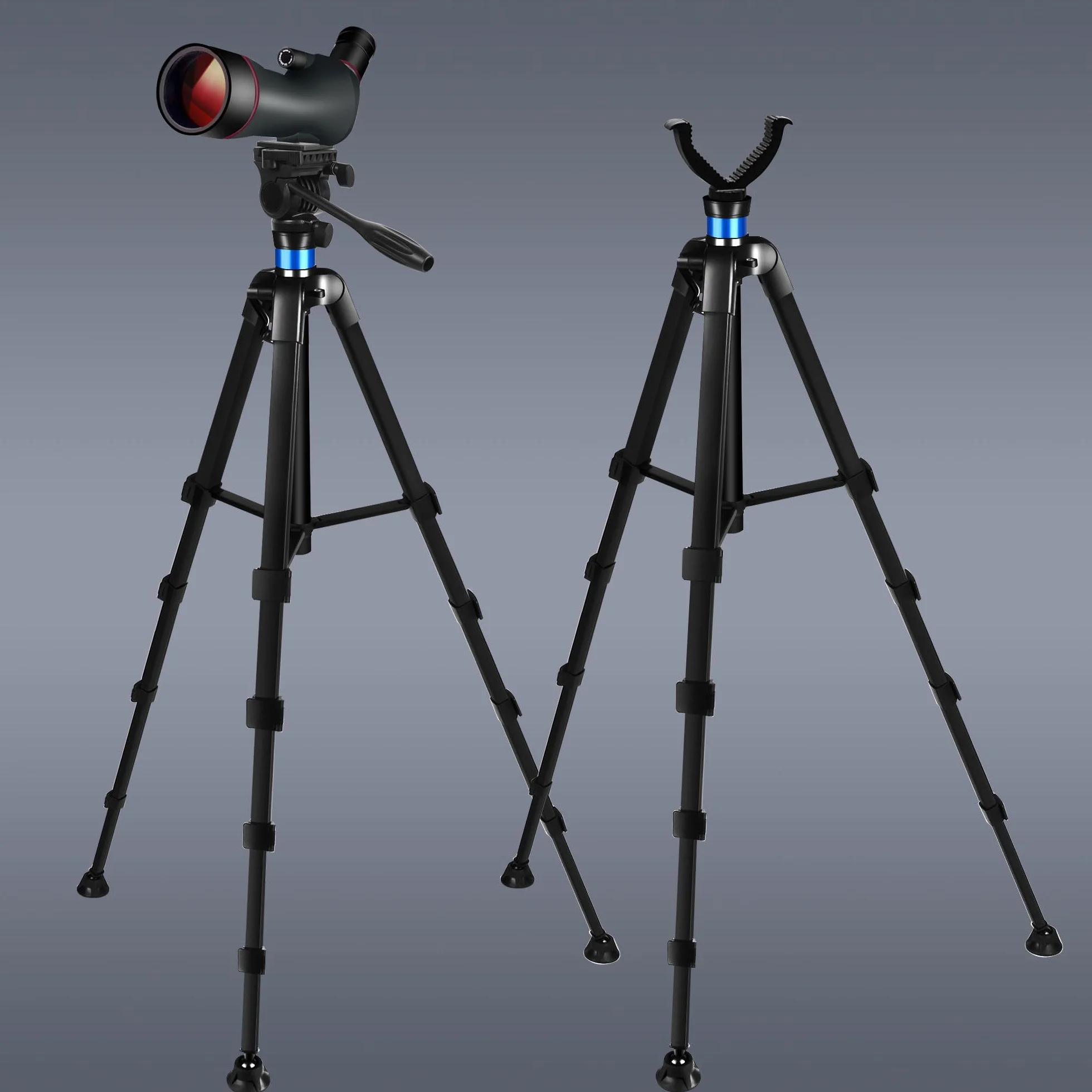 183.9 cm luneta i lornetka, wytrzymały statyw, stojak na jarzmo V z adapterem do lornetki, kompatybilny z monokularem/teleskopem astronomicznym/aparatem DSLR/projektorem (obciążenie 10 kg)