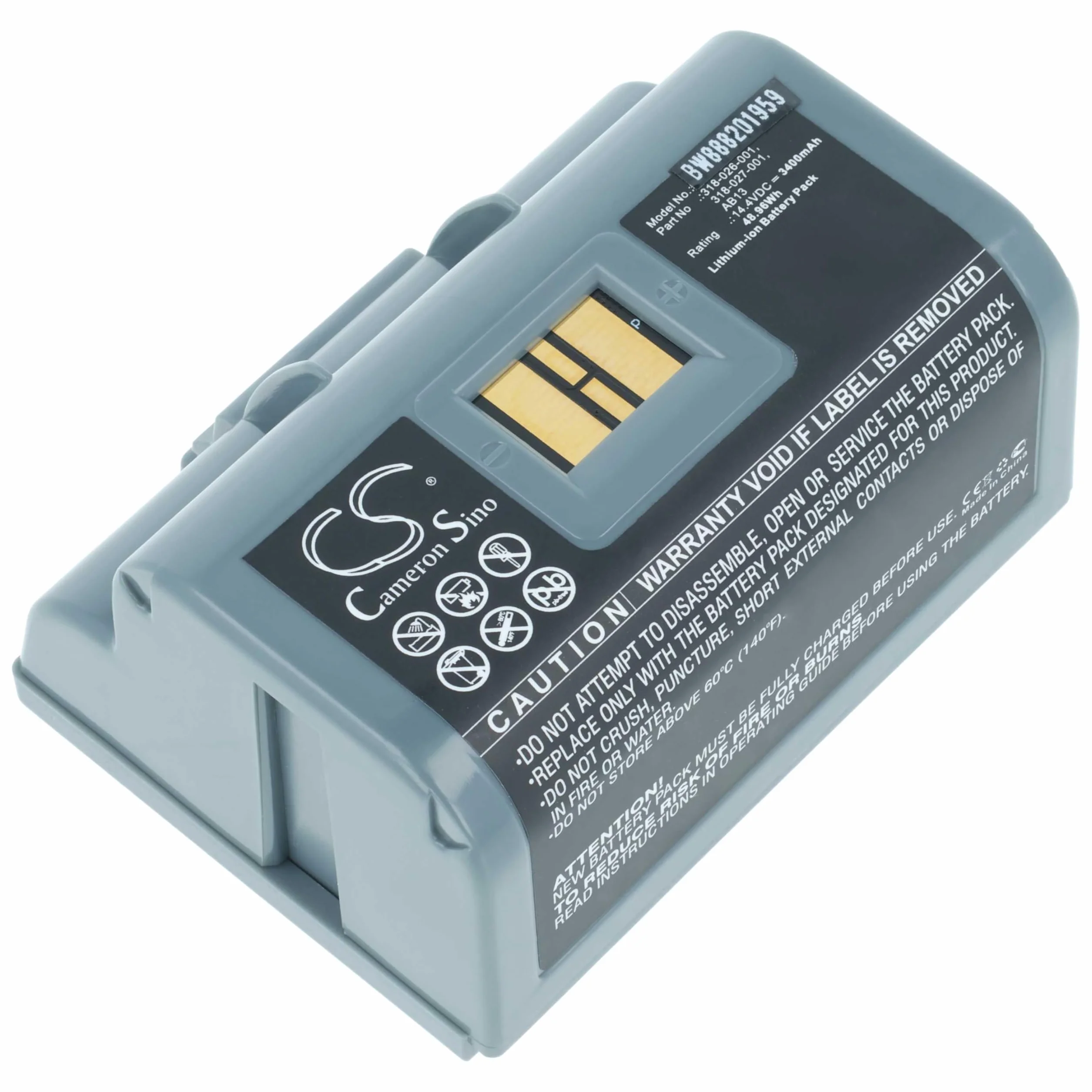 vhbw 2 x bateria kompatybilna z drukarką Intermec PB51, PW50, PW50-18, PB5X, PB50 drukarka kopiarka, skaner etykiet (3400 mAh, 14,4 V, litowo-jonowy)