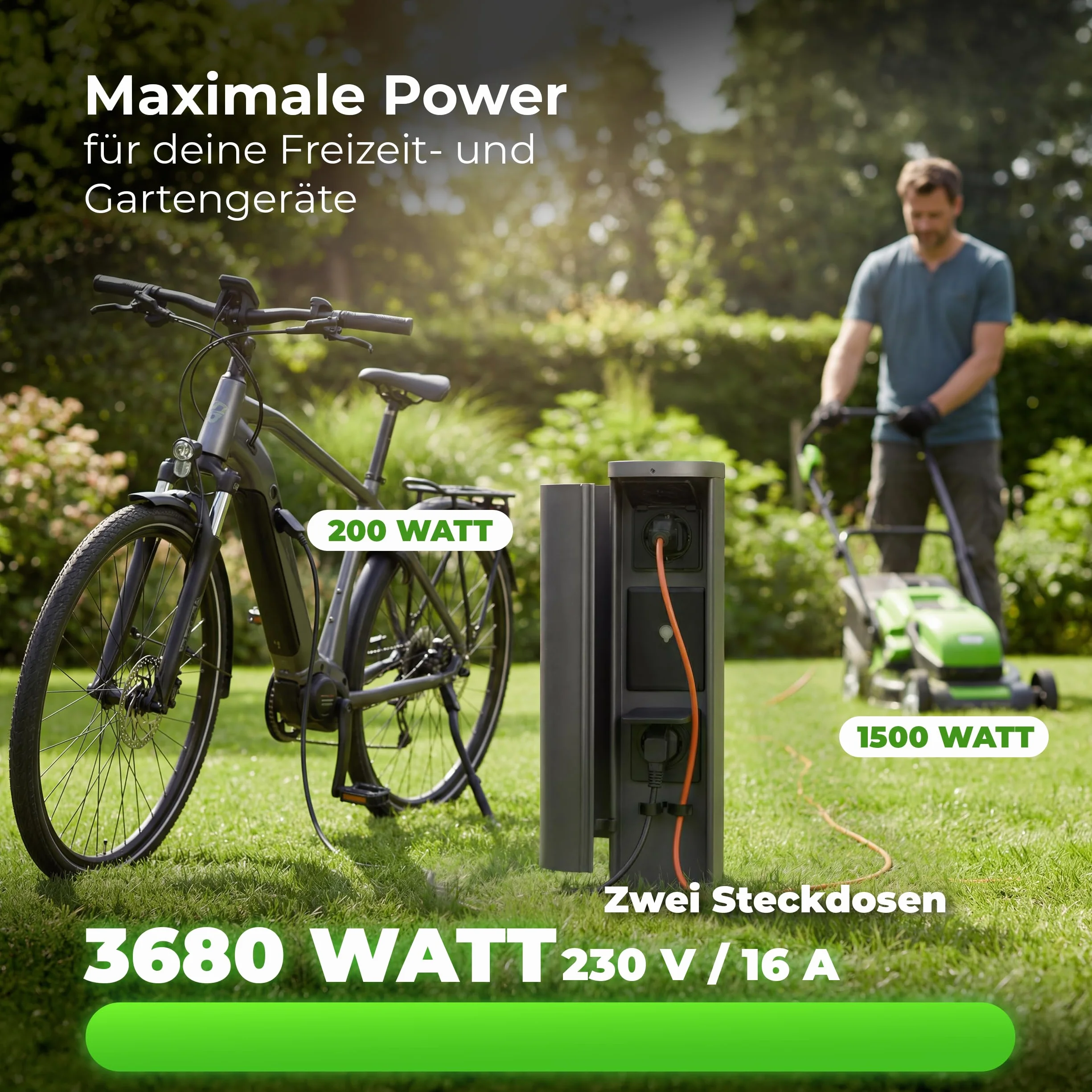 Novatool 4 x gniazdko ogrodowe, radiowe, podwójne, antracytowe, inteligentne WiFi, aplikacja IP44, okrągłe, do użytku na zewnątrz, do ogrodu, wieża z gniazdkiem