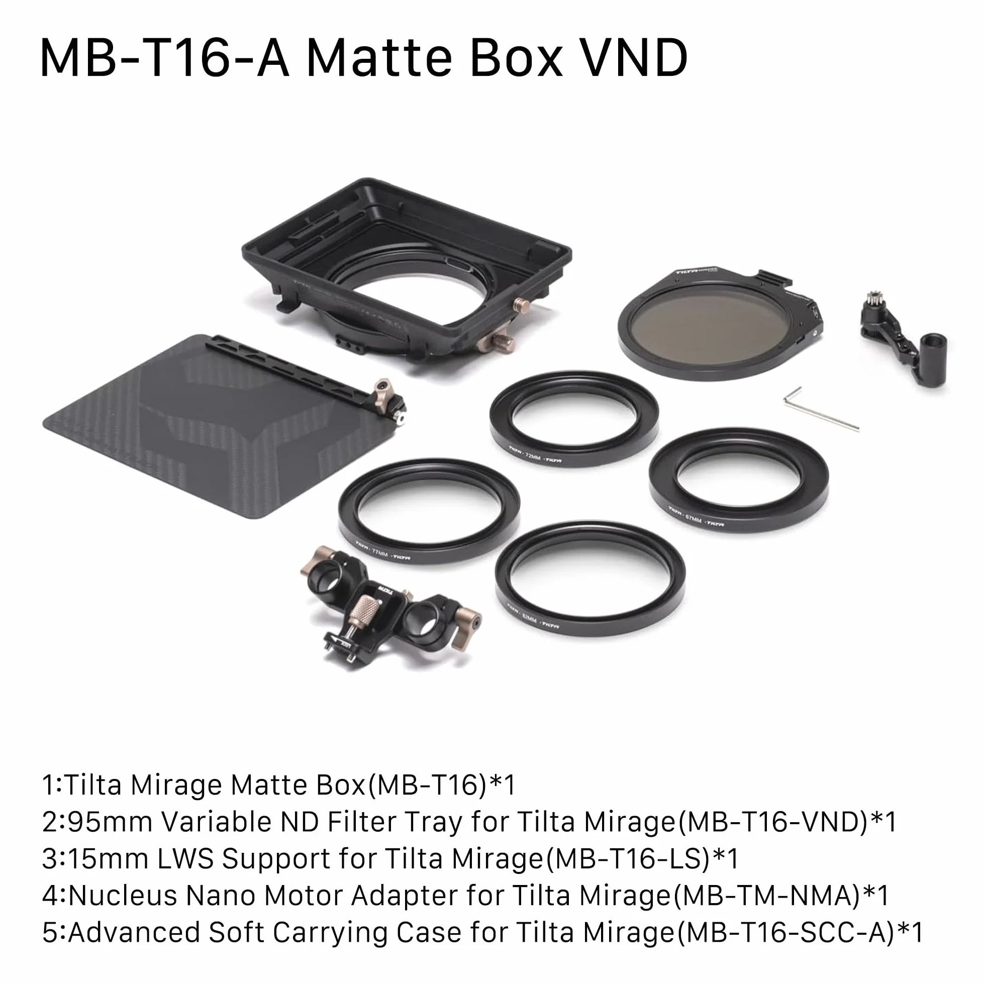 Tilta Mirage VND Kit modułowe matowe pudełko ze zmiennym filtrem ND + akcesoria