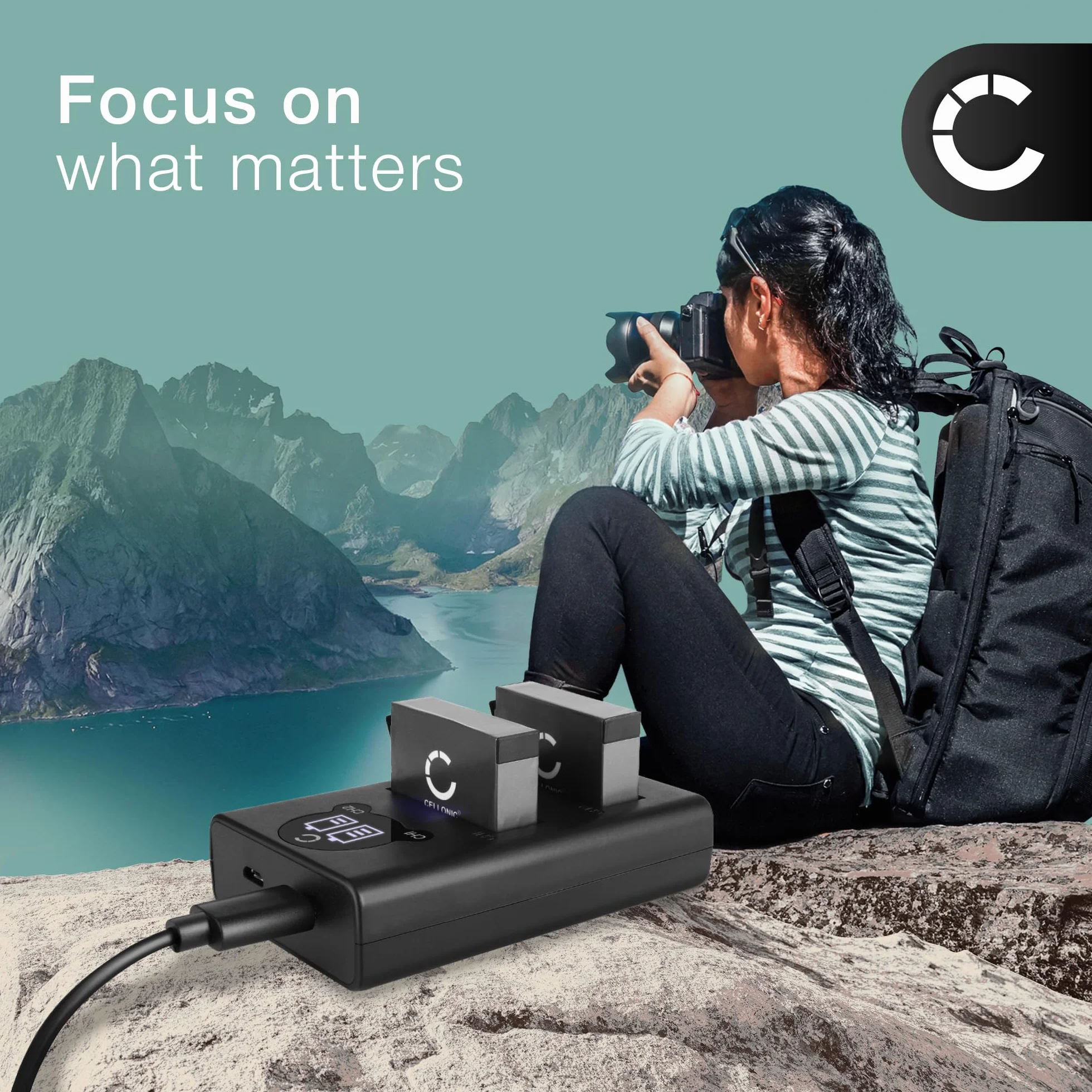 CELLONIC Podwójna ładowarka do GoPro Hero 4 Black Silver Plus Dual AHDBT-401