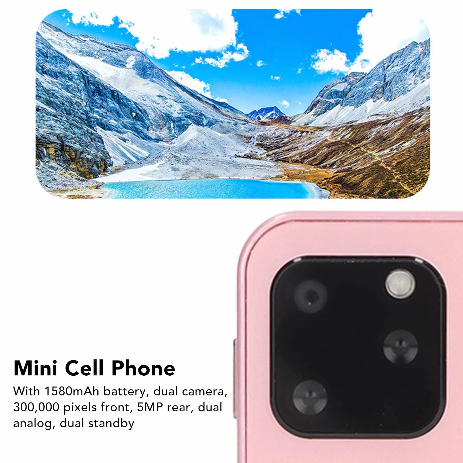 Mini Smartphone 3G, GSM 2,5 Cala 1 GB 8 GB Czterordzeniowe Telefony Komórkowe z Androidem dla Androida 6.0, Wbudowana Bateria Litowo-jonowa 1580 MAh, Telefon Komórkowy dla Dzieci Podwójna(Różowy)