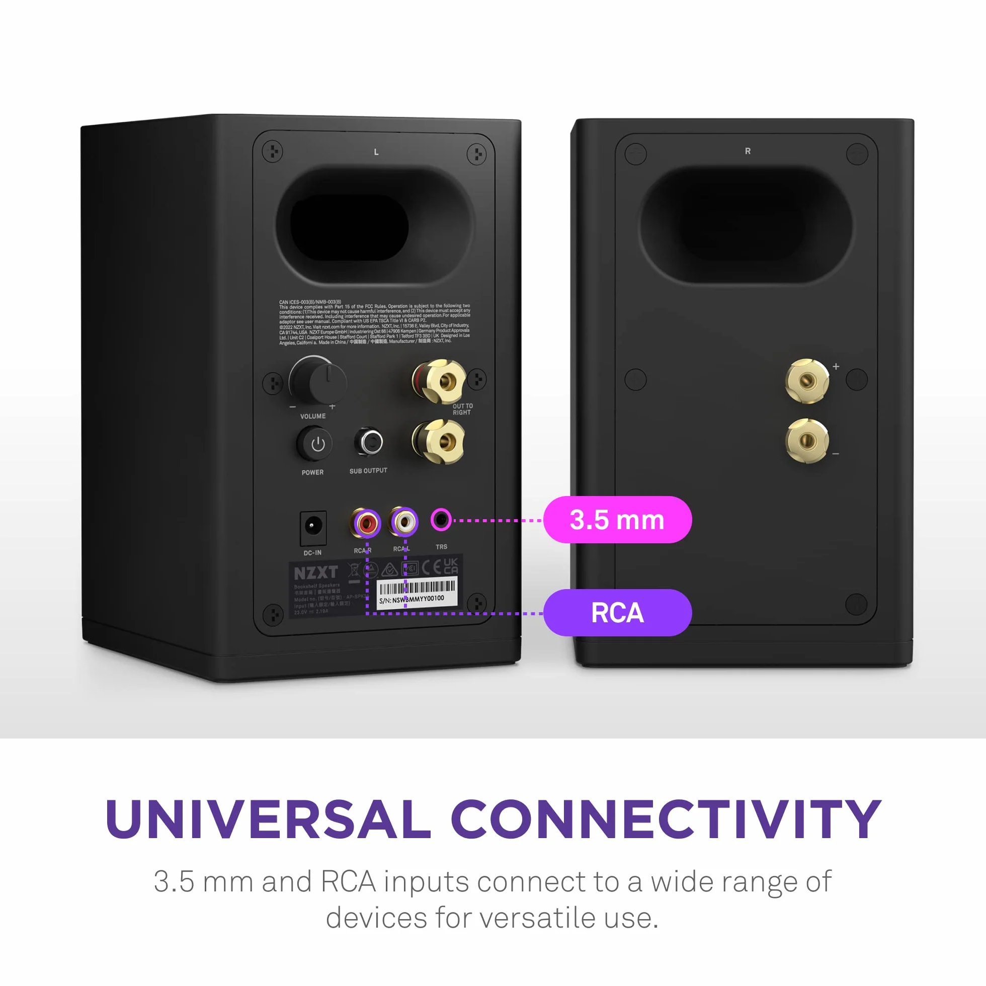 NZXT Relay Subwoofer PC - AP-SUB80-EU - Czarny - 140 W - Głębokie basy - 6,5-calowy głośnik Down-Firing