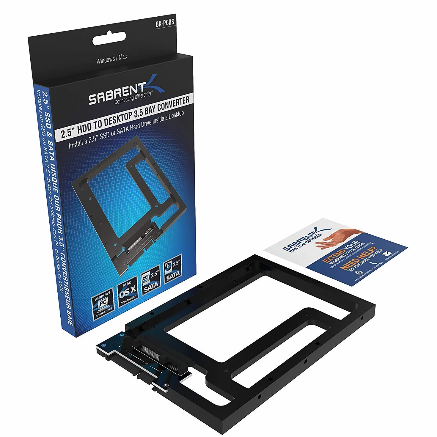 SABRENT Wewnętrzny adapter dysku twardego 6.3 cm do 8.9 cm rama montażowa SSD SATA